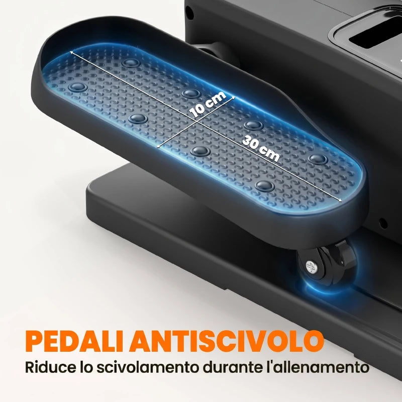 SPORTNOW Mini Ellittica da Scrivania, Manuale/Automatica, 12 Velocità Regolabili per Casa.