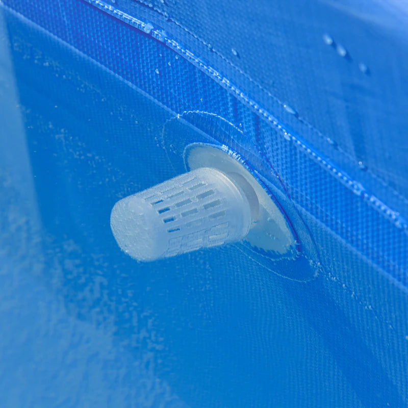 Outsunny Piscina Autoportante da Esterno, Piscina Rettangolare Fuori Terra con Filtro e Valvola in Acciaio e PVC, Blu, 252x152x65cm