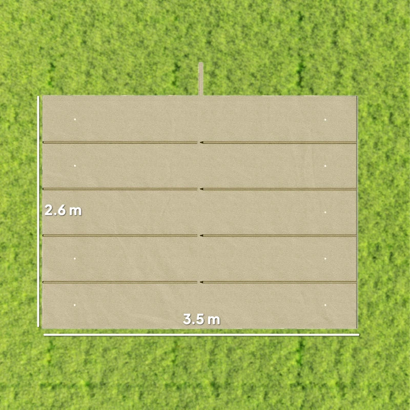 Outsunny Copertura per Gazebo Pergola 4x3 m in Poliestere Traspirante Beige con 10 Fori di Drenaggio