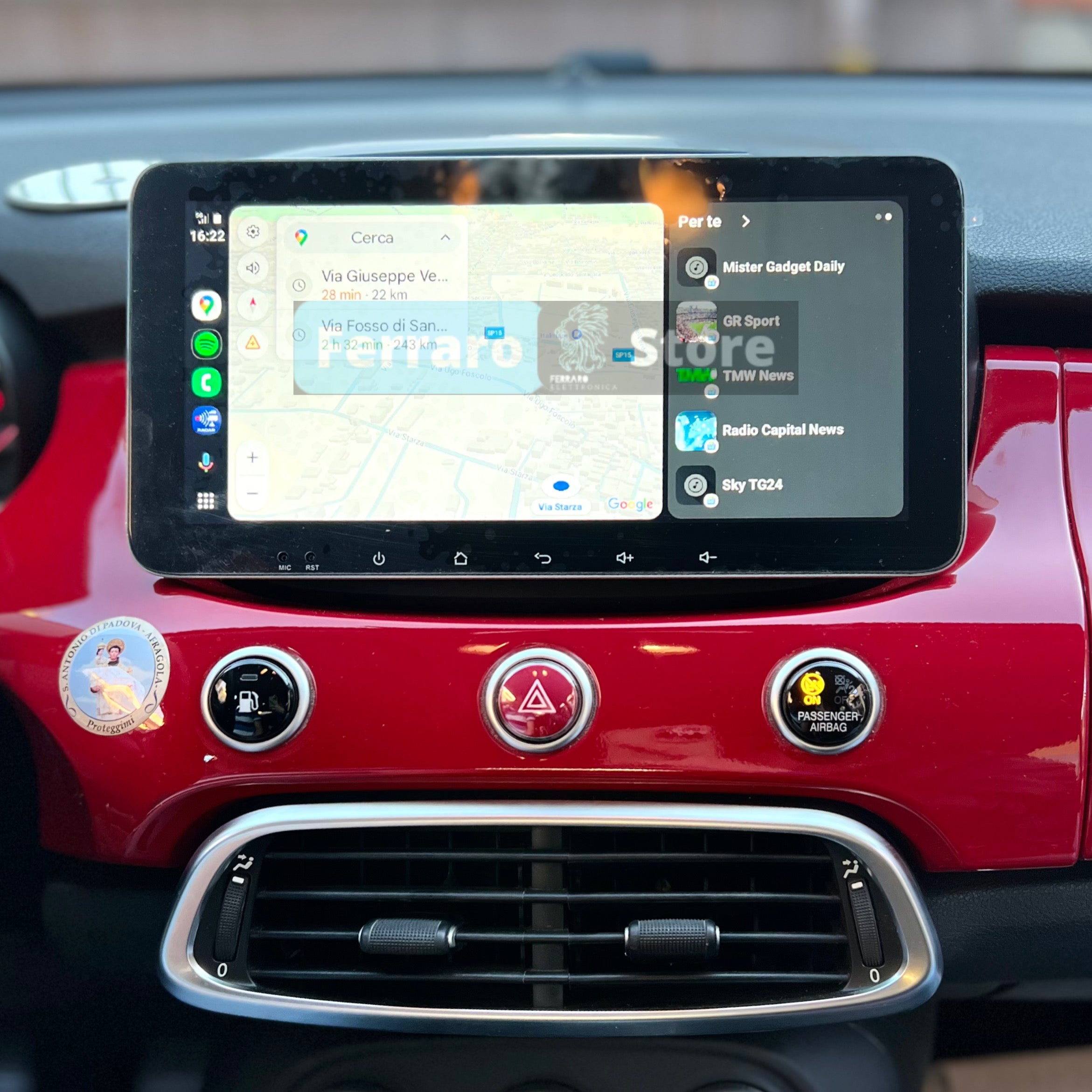 Autoradio per Fiat 500x 10.35" | 2014-2022 | Android | Bluetooth | CarPlay | Android Auto | 4/64GB Ram