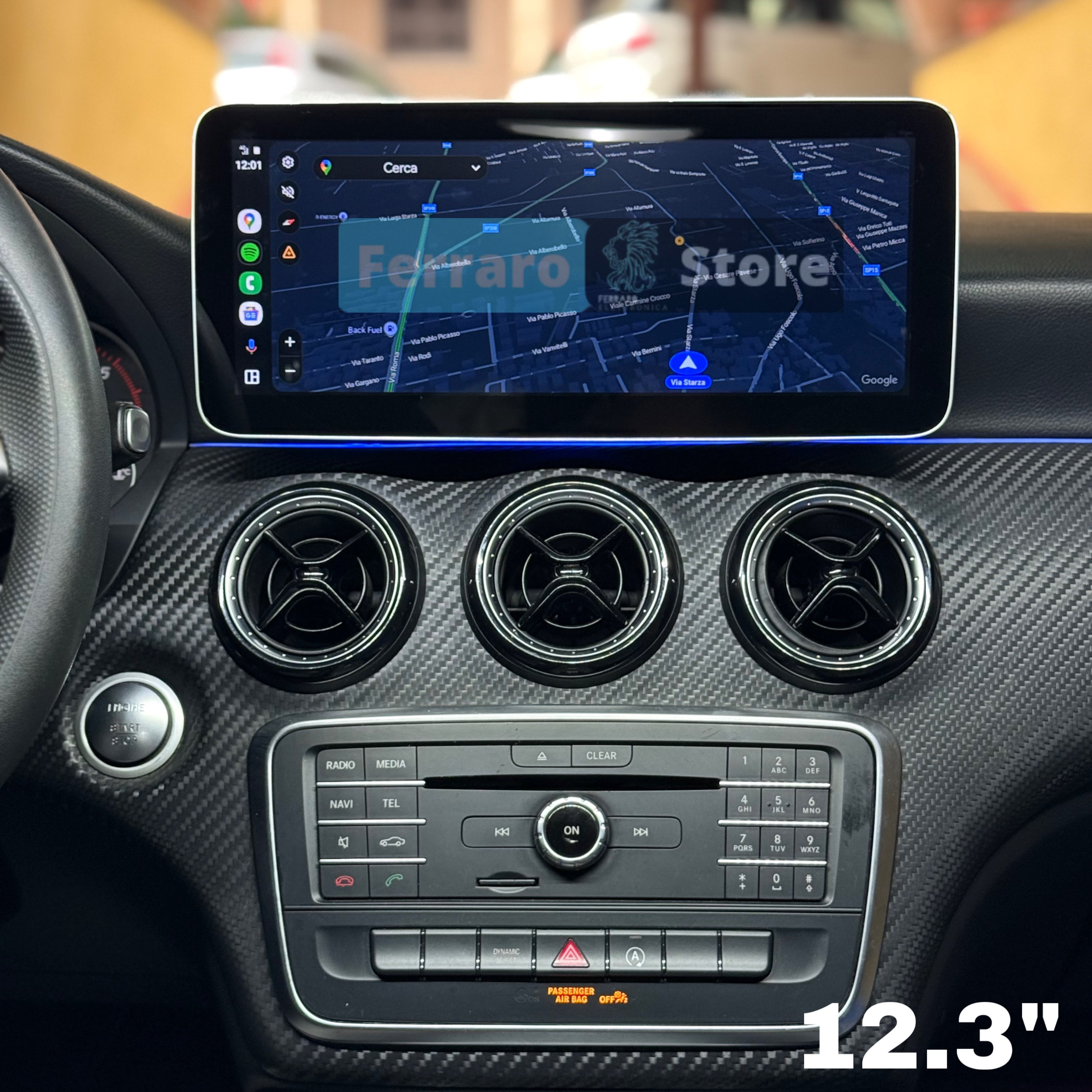 Autoradio per Mercedes Classe A w176, CLA c117, GLA x156, 10.25"/12.3" (2013-2018) Android, Bluetooth, CarPlay, Android Auto, 4/64GB Ram