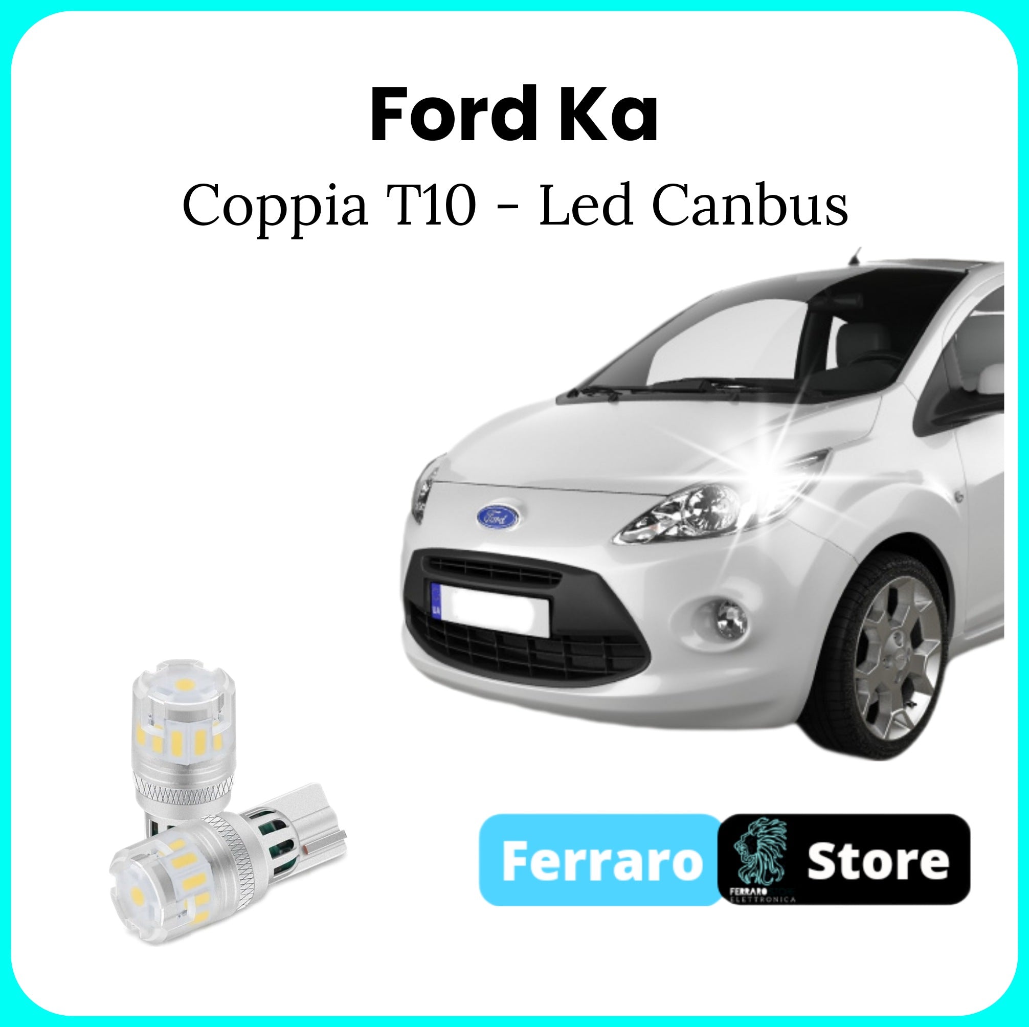 Luci di Posizione per Ford Ka - Led Canbus T10, 12v, Lampadine Led Bianco
