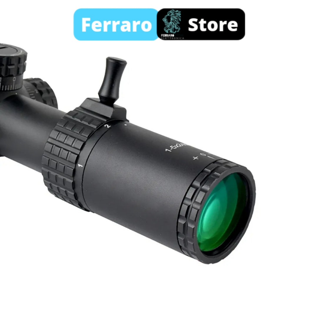 1-5x24 IR Optics - Red & Green, Airsoft Aiming, Rifle Scope