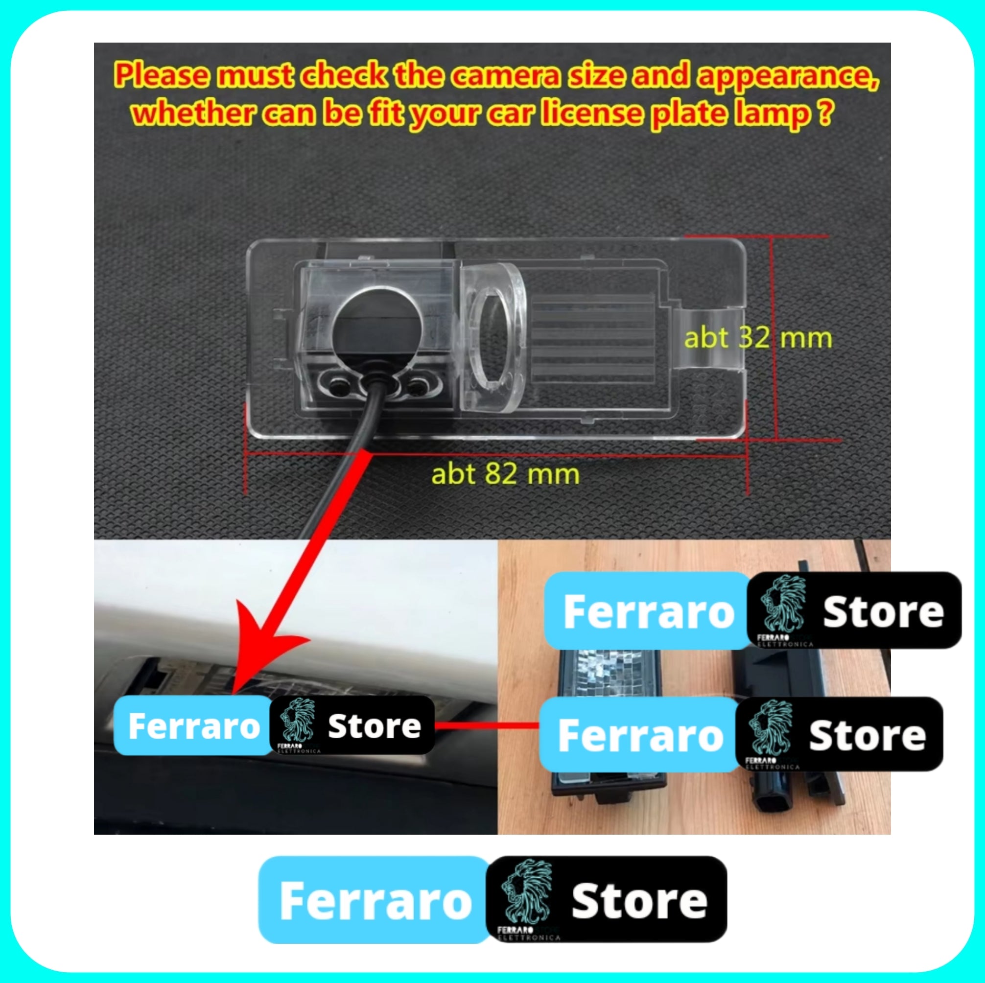(PRENOTA) Telecamera Posteriore per Renault/Dacia Megane-Trafic (Compatibilità in Descrizione) AHD 1920x1080, 170° Gradi
