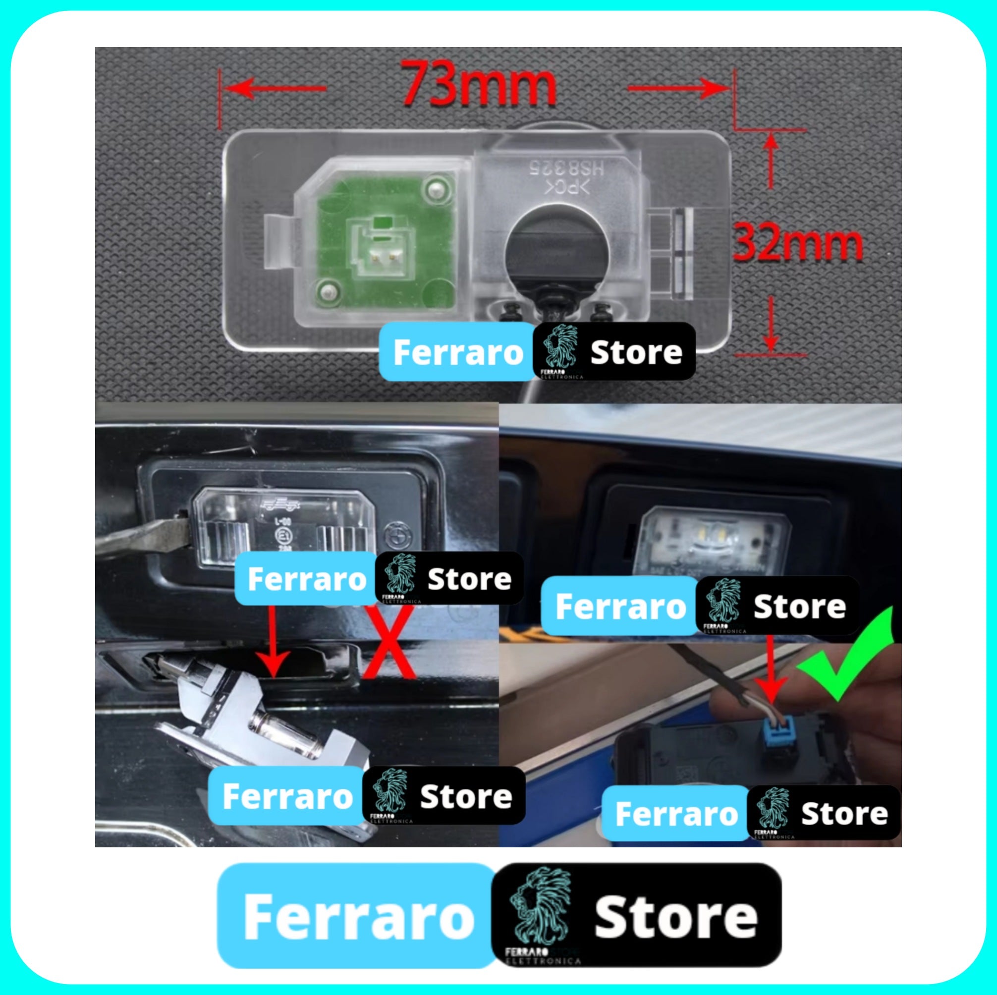(PRENOTA)Telecamera Posteriore per BMW X1, X3 (Compatibilità in Descrizione) AHD 1920x1080, 170° Gradi