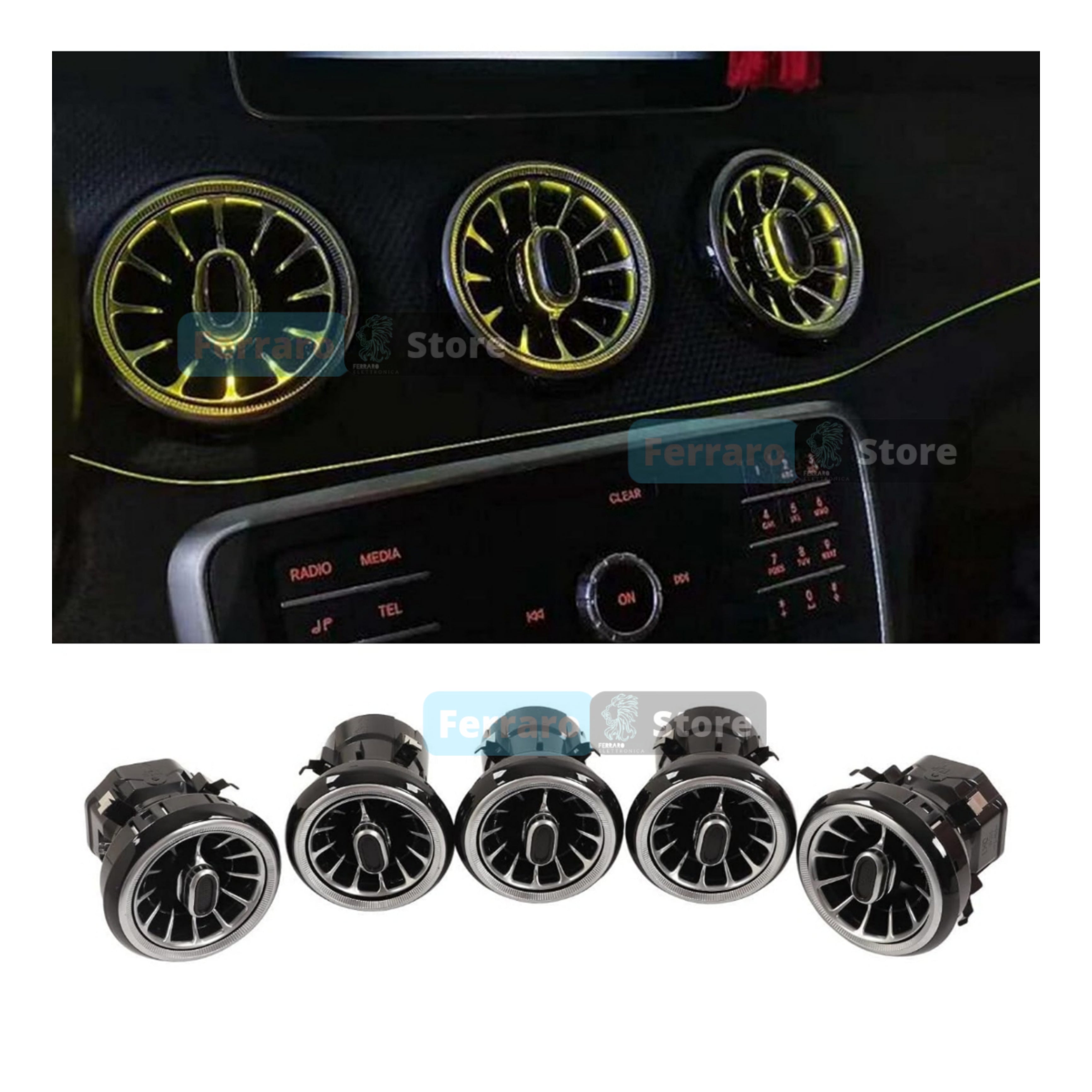 Ambient Light per Mercedes Classe A w176, GLA x156, CLA c117, 256 Colori, APP