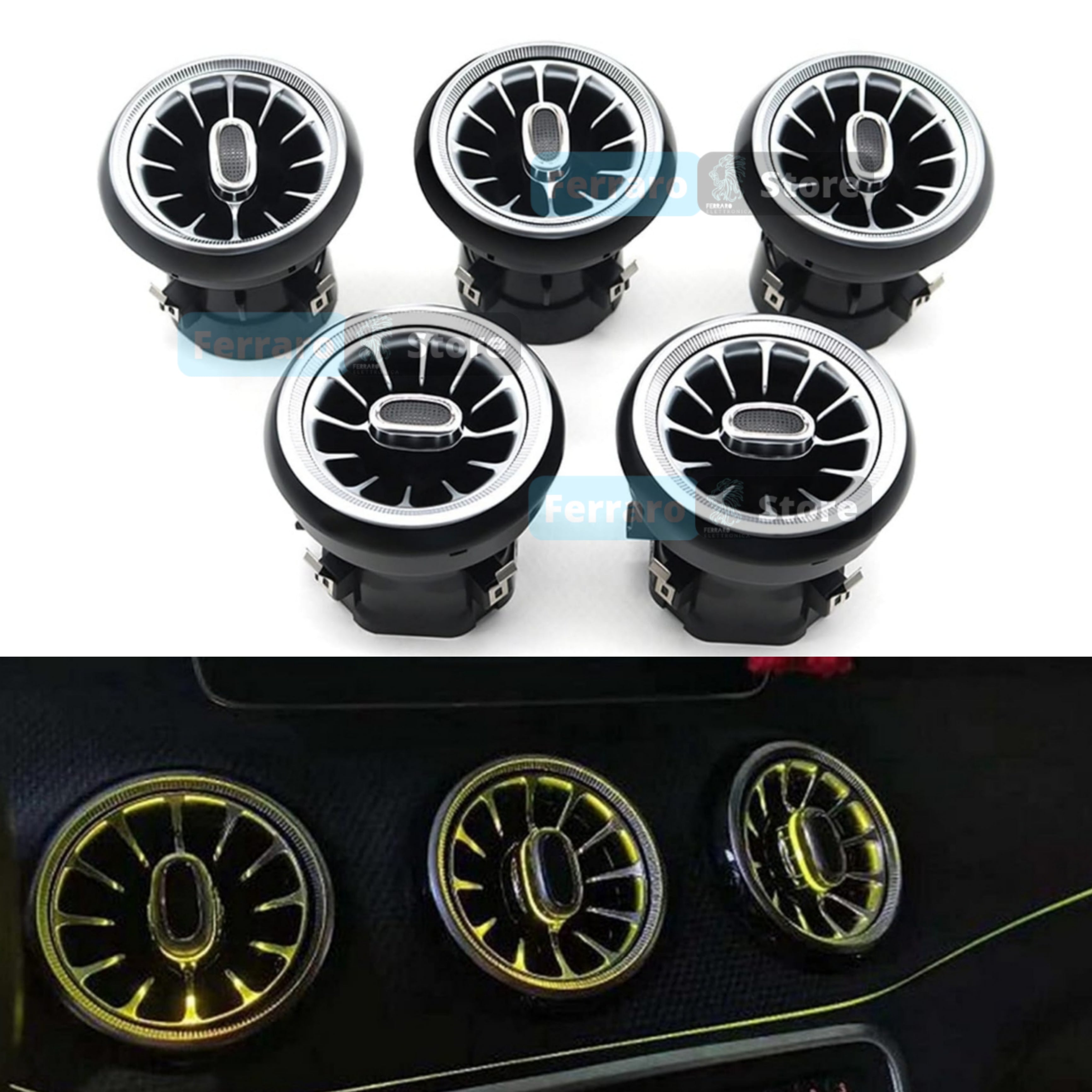 Bocchette Aria per Mercedes Classe A w176, GLA x156, CLA c117, 256 Colori, APP