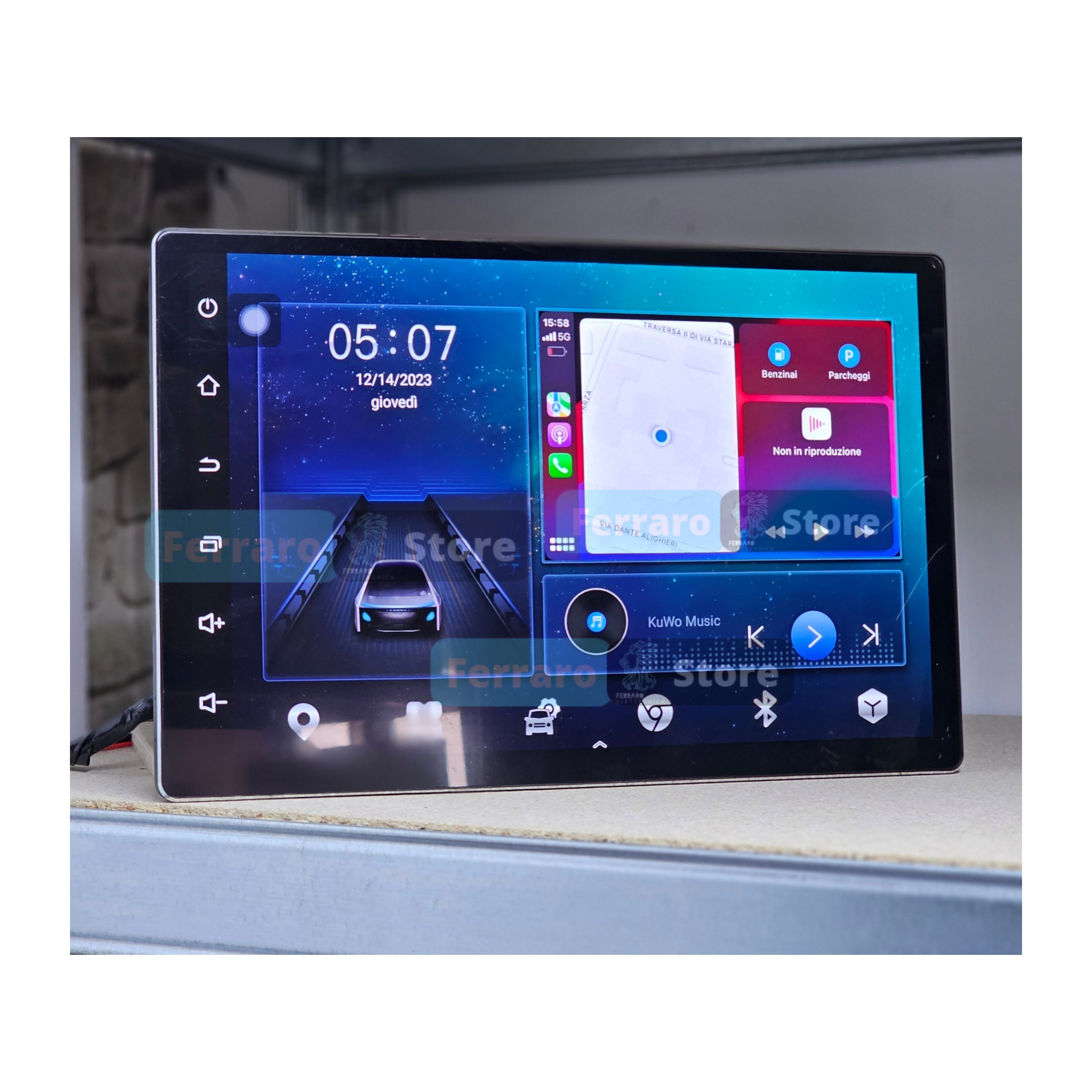 Autoradio Universale Fisso (Android) 2Din 13"Pollici, Bluetooth, CarPlay, Android Auto, 2/32GB Ram