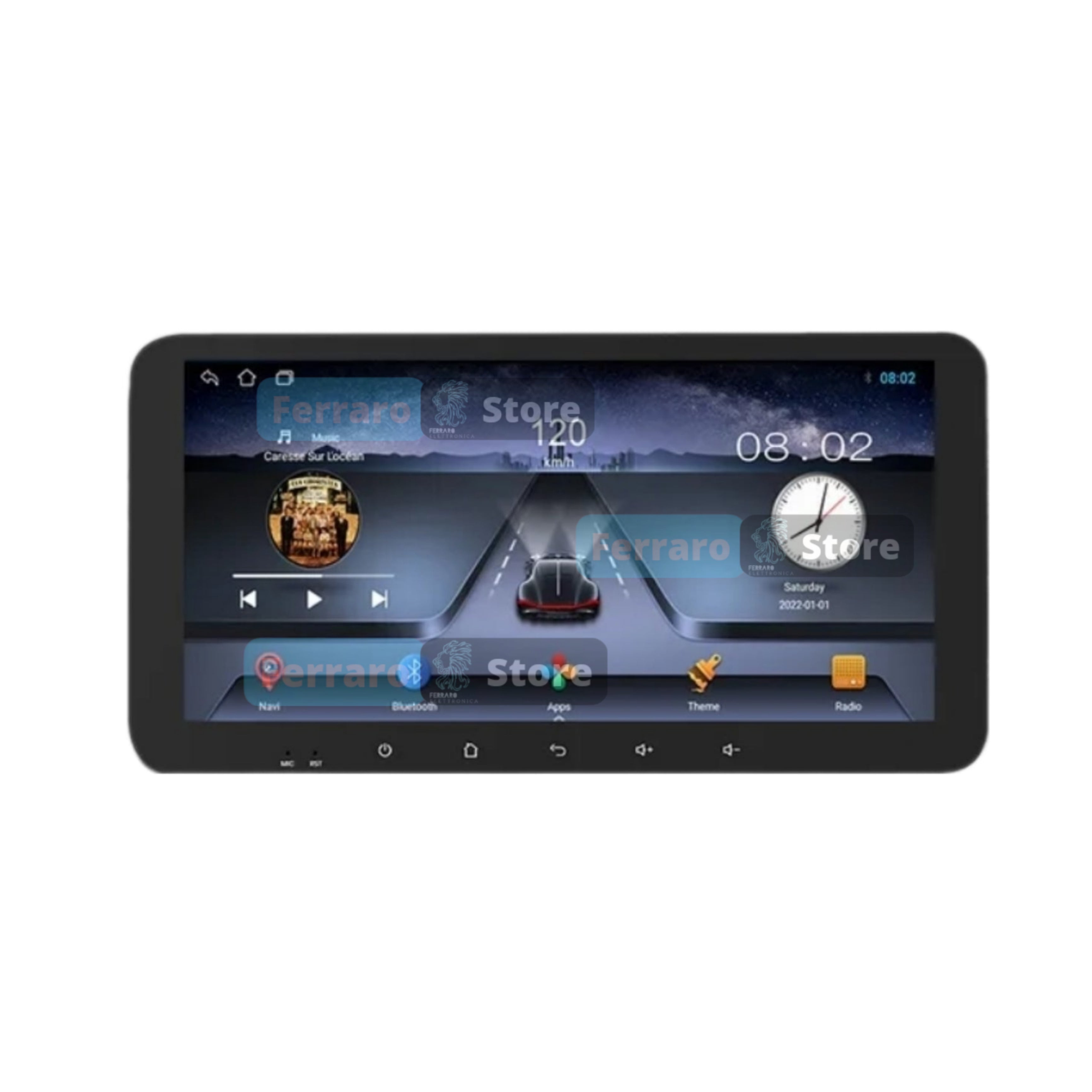 Autoradio Universale Fisso (Android) 2Din 10.35"Pollici, Bluetooth, CarPlay , Android Auto, 4/64GB Ram