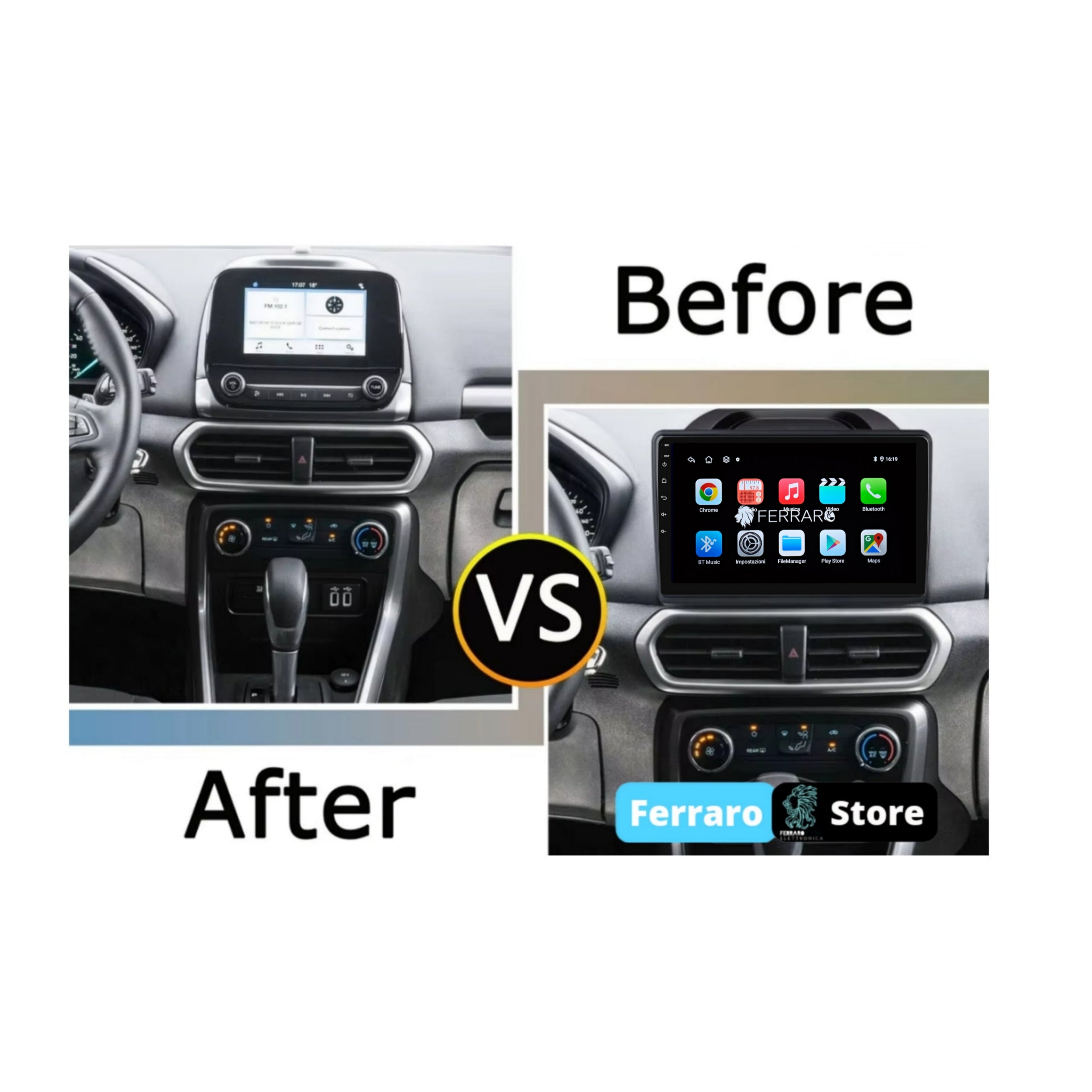 Autoradio per Ford EcoSport 10.1"(2017-2021) Android, Bluetooth, CarPlay, Android Auto, 2GB/4GB/8GB Ram