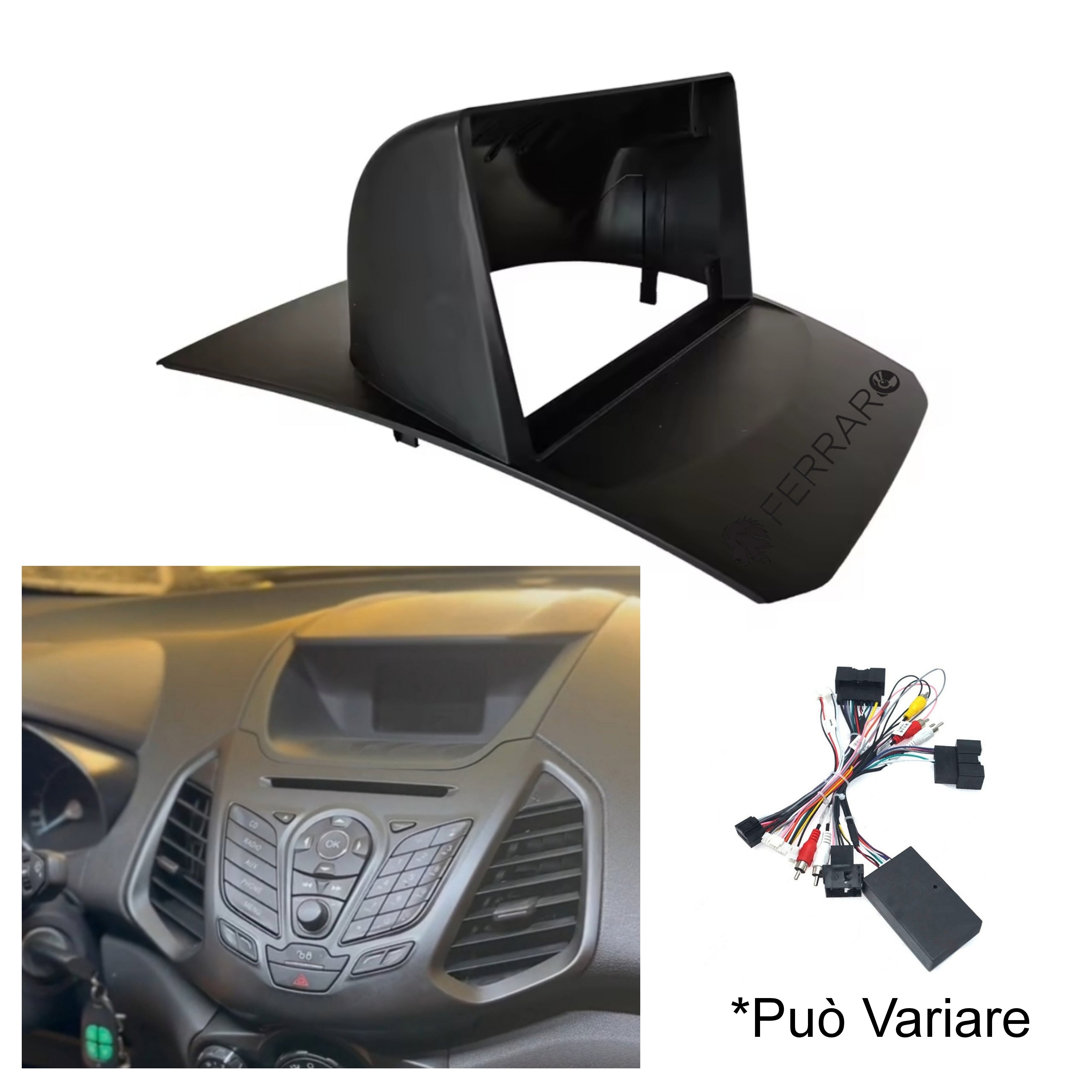 Kit Montaggio Autoradio 9"Pollici Ford Fiesta | 2008-2017 | Mascherina | Cablaggio | per Autoradio Android