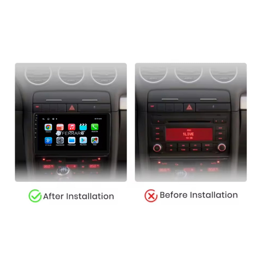 Autoradio per Audi A4 B6 9" (2000-2009) Android, Bluetooth, CarPlay, Android Auto, 2GB/4GB/6GB/8GB Ram