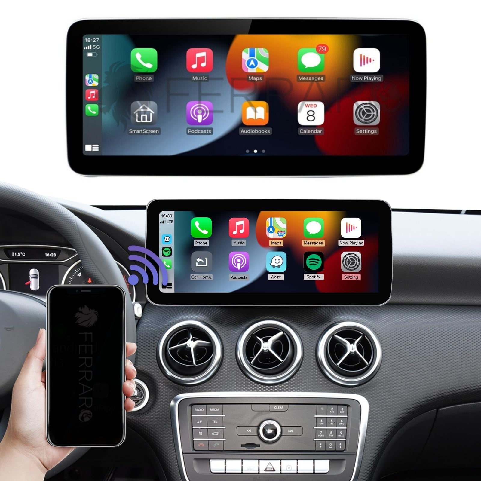 Autoradio per Mercedes Classe A w176, CLA c117, GLA x156, 10.25"/12.3" (2013-2018) Android, Bluetooth, CarPlay, Android Auto, 4/64GB Ram