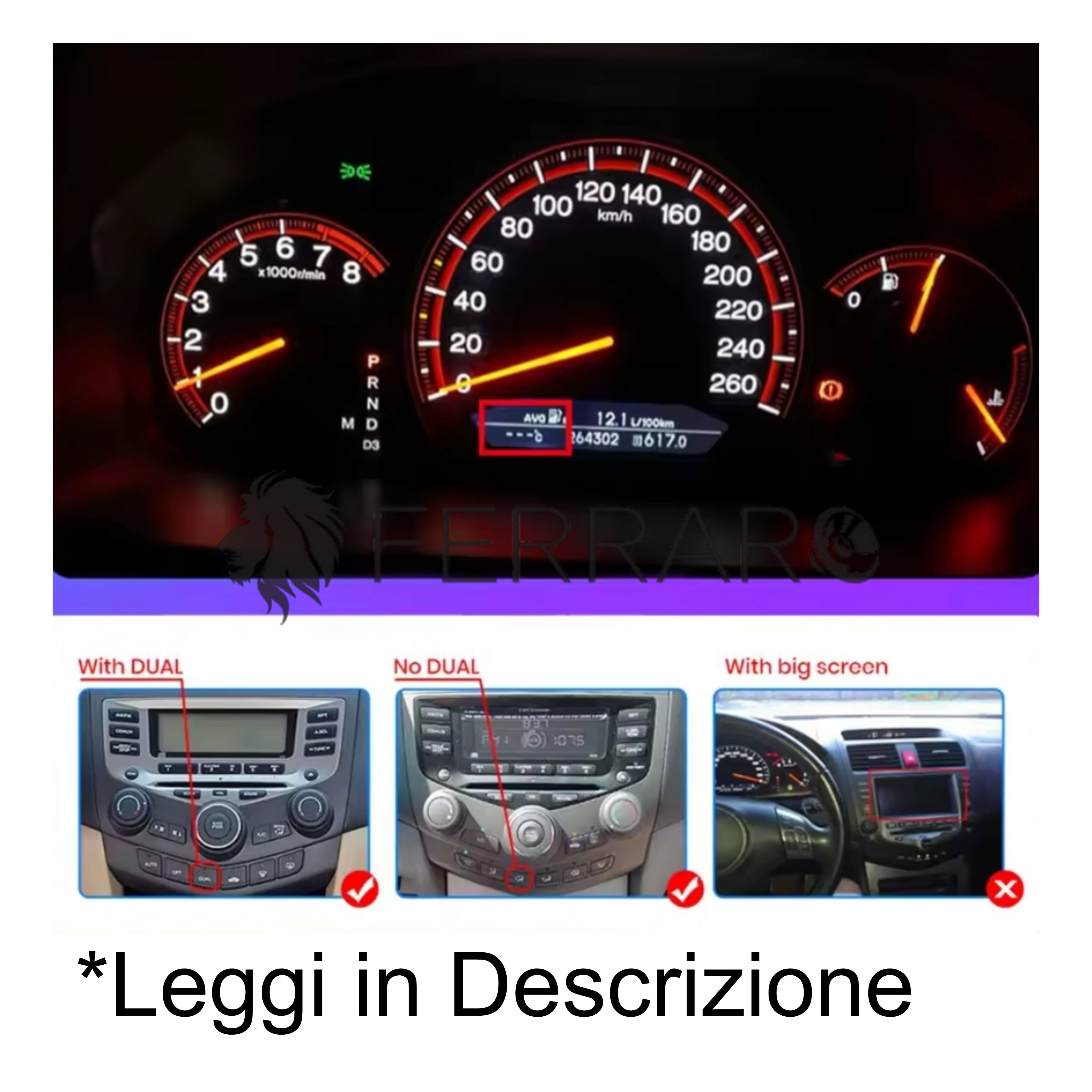Autoradio per Honda Accord 7 9" (2002-2007) Android, Bluetooth, CarPlay, Android Auto,2GB/4GB/6GB/8GB Ram