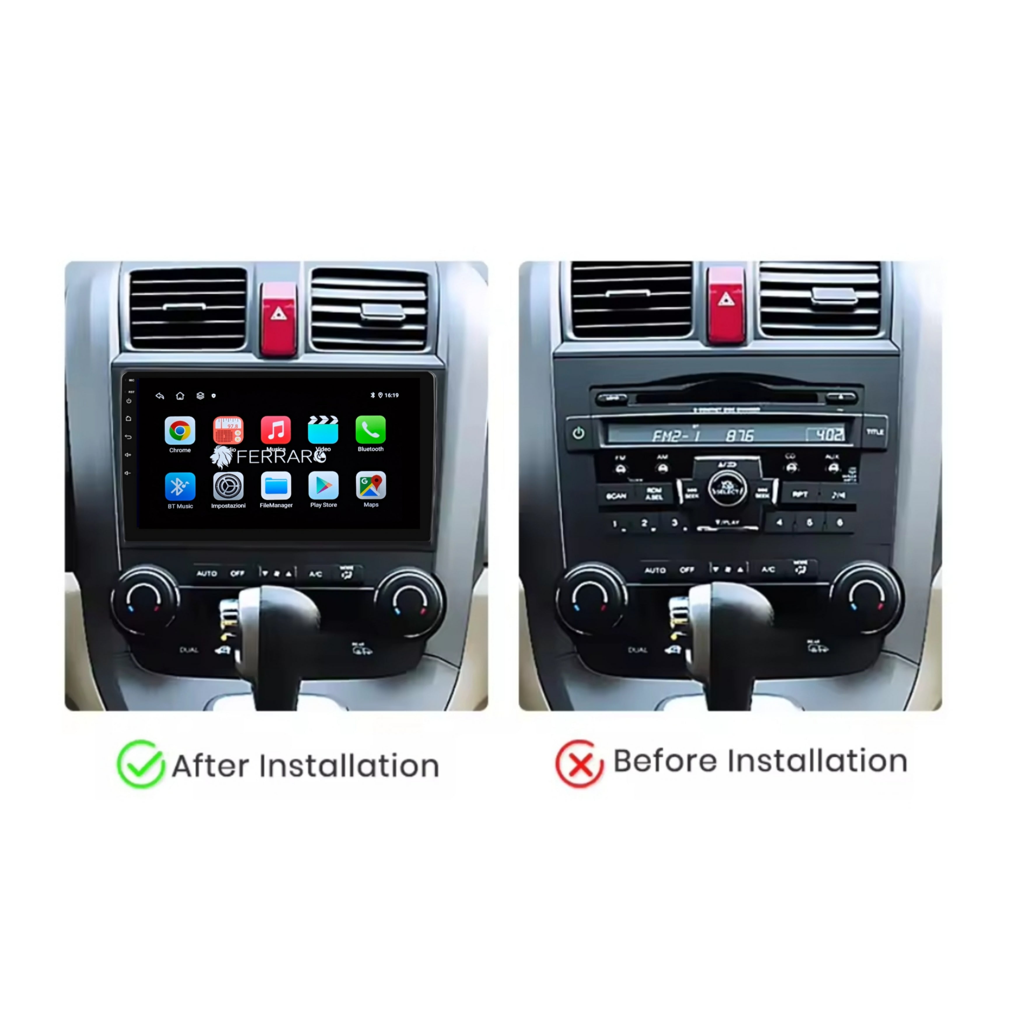 Autoradio per Honda CR-V 9" | 2006-2012 | Android | Bluetooth | CarPlay | Android Auto | 2GB/4GB/6GB/8GB Ram