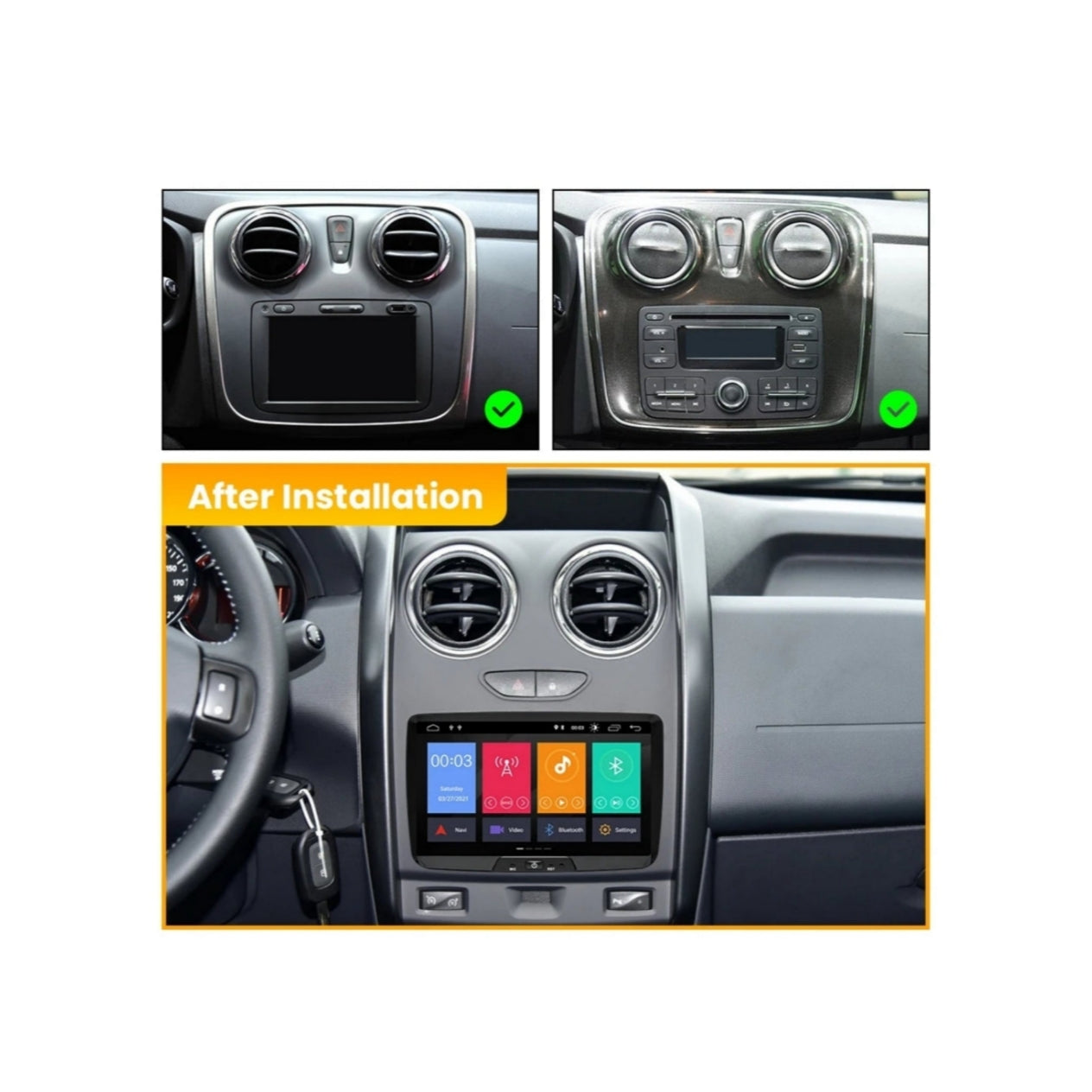 (PRENOTA) Autoradio per Dacia 8", Renault, Android, Bluetooth, CarPlay, Android Auto, 2/32GB Ram