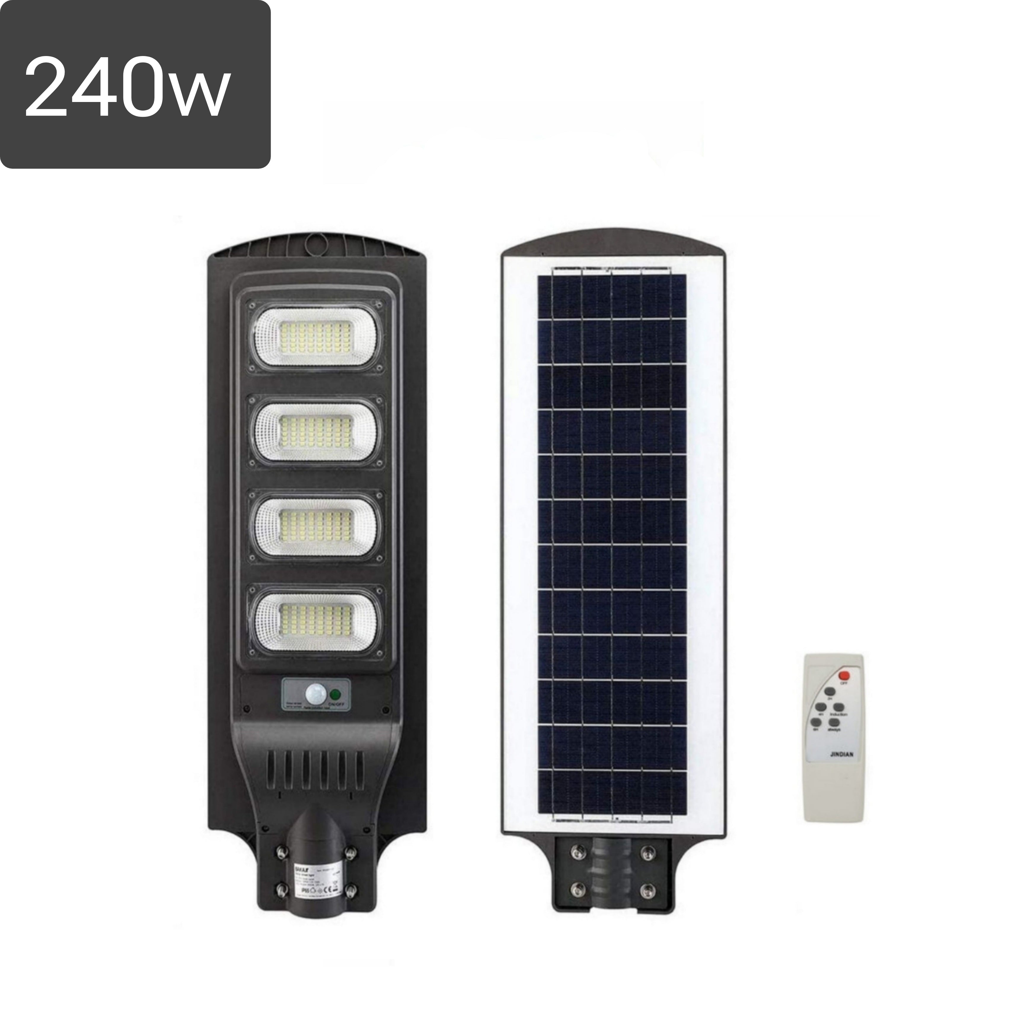 Lampione Solare 240w, IP66, Pannello Solare, Telecomando, Luce Fredda, Crepuscolare.