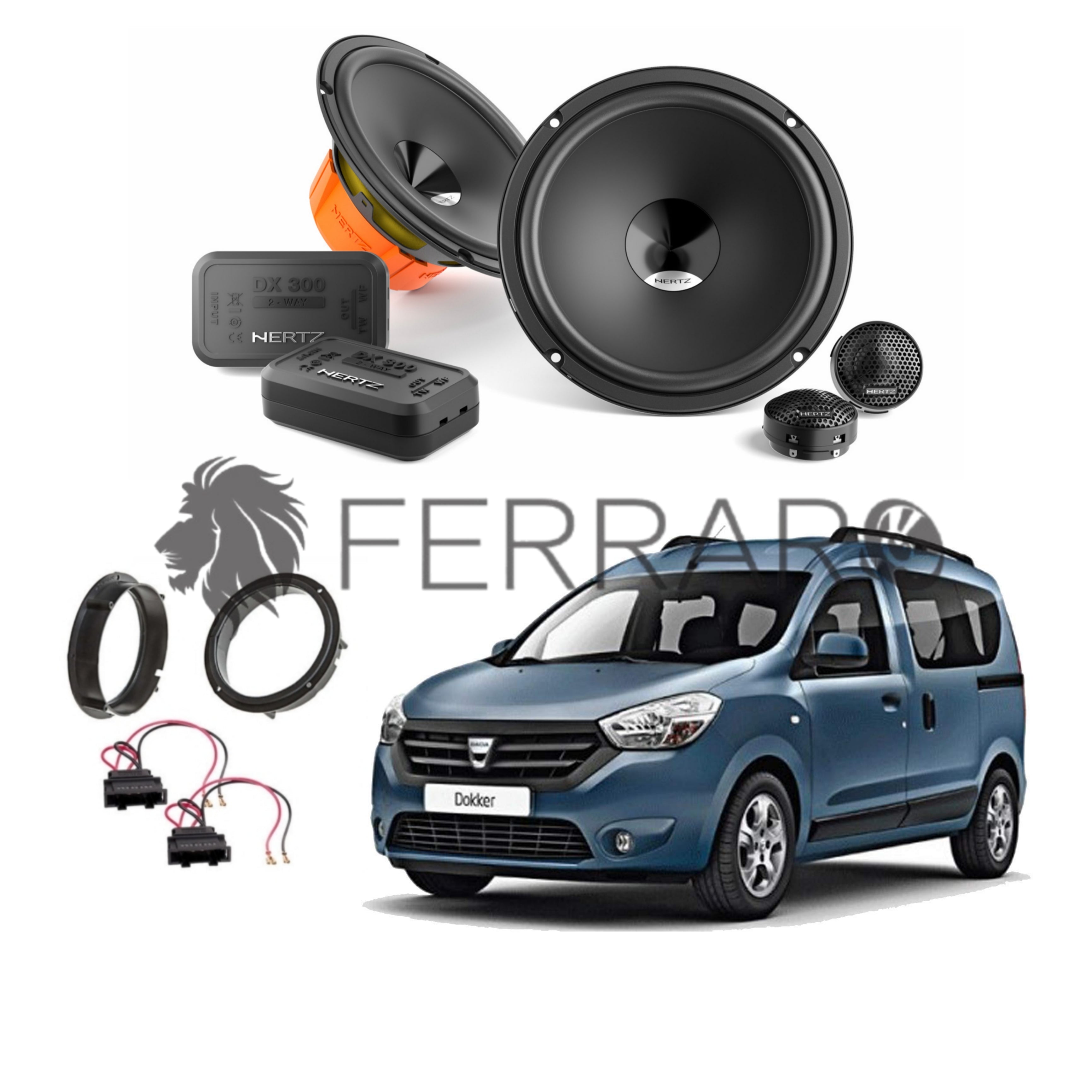 Hertz Kit 4 Casse | DSK 165.3 | Anteriori | Dacia Dokker dal 2012>