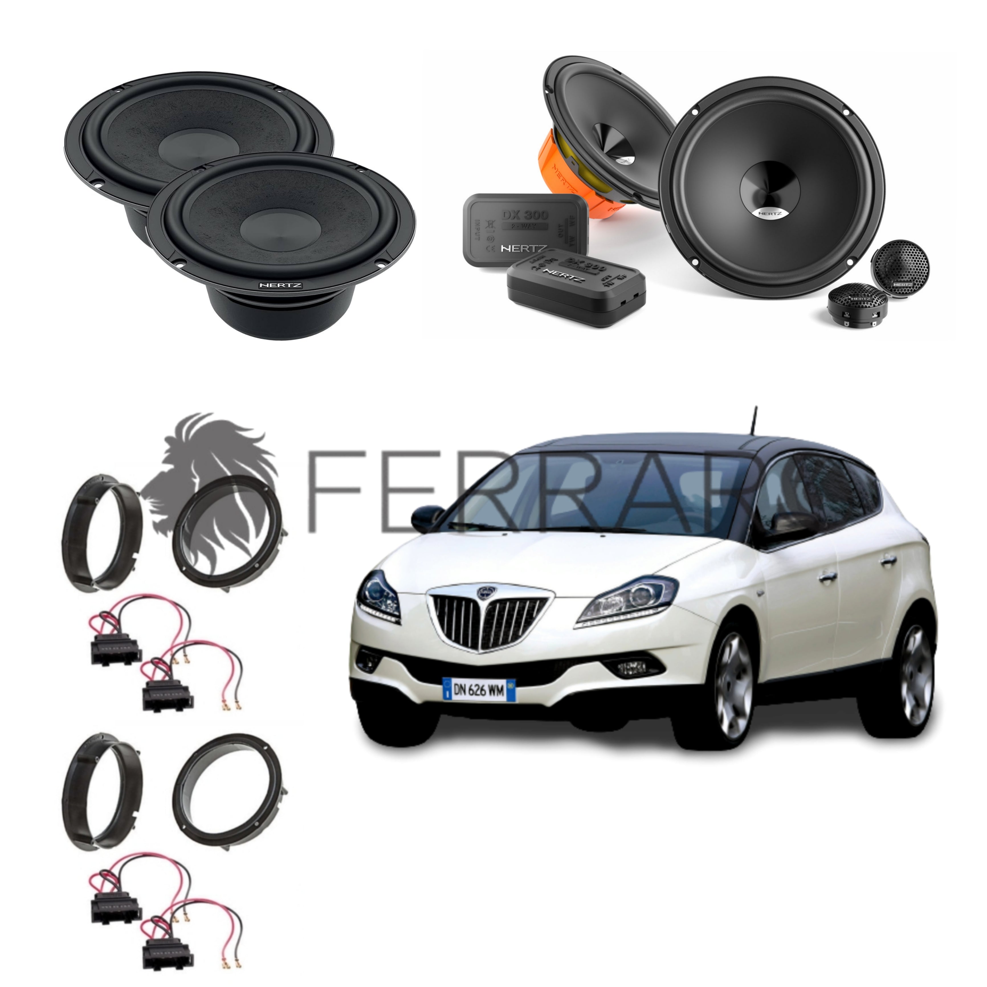 Hertz Kit 6 Casse, C165L, DSK 165.3, Ant/Post, Lancia Delta 2008>
