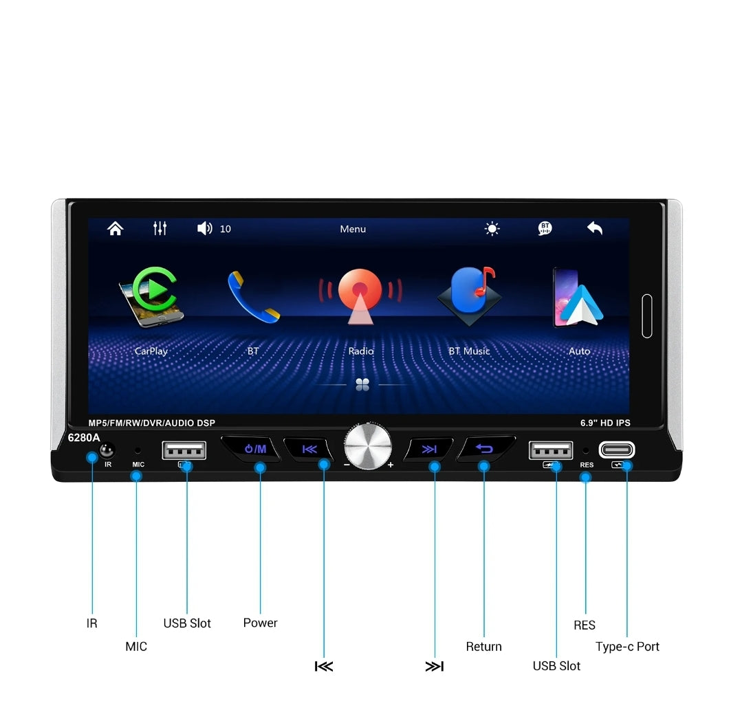Autoradio per Ford Ka 6.9" (2008-2016) Android, Bluetooth, CarPlay, Android Auto, 2/32GB Ram