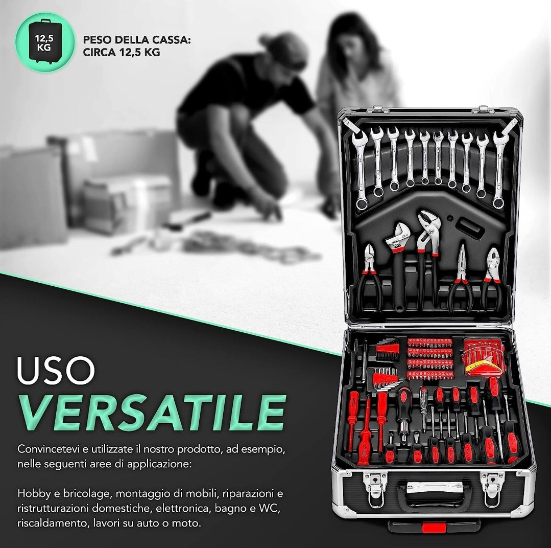 Mallette à outils - Mallette composée de 399 pièces | boîte à outils | porte-outils | ensemble d'outils | chariot à outils