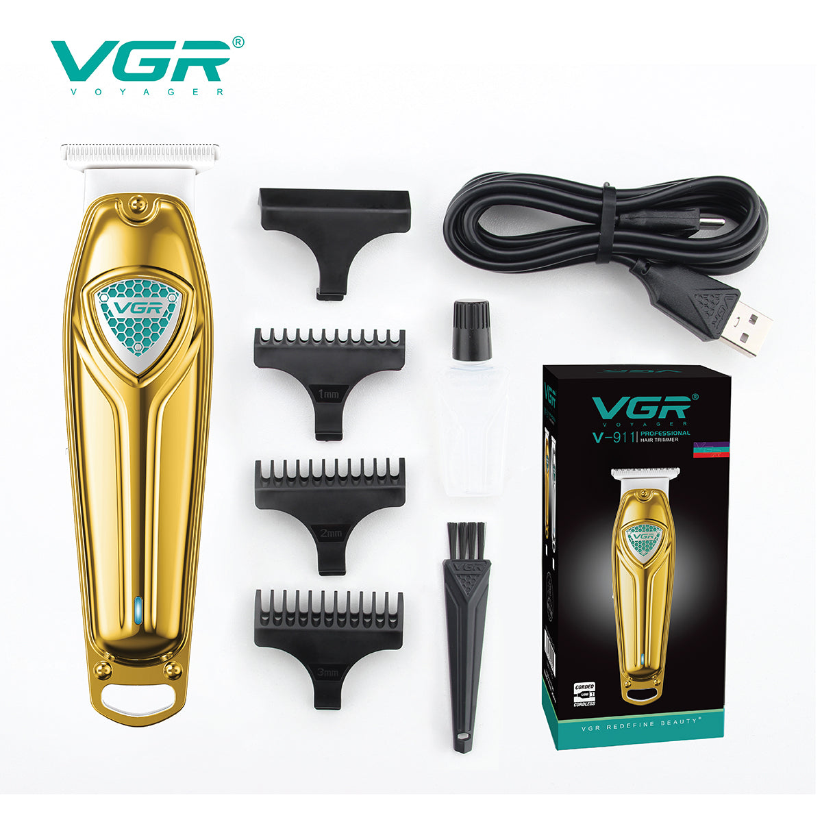 VGR Tagliacapelli | Professionale | USB | Accessori | VGR V-911