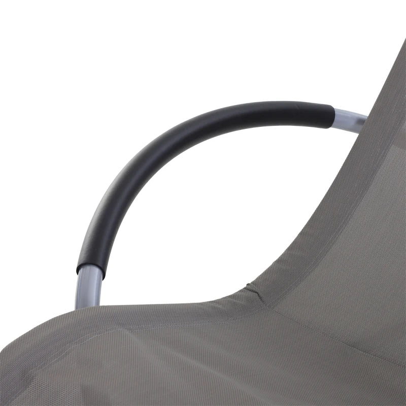 Outsunny Sedia A Dondolo Design Moderno Per Interni Ed Esterni Textilene 154x80x84cm Grigio