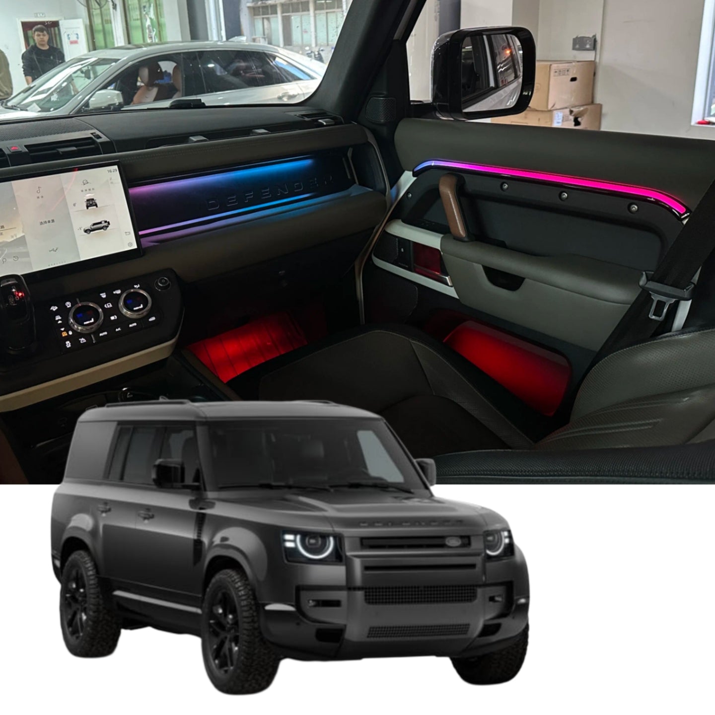 (PRENOTA) Ambient Light per Land Rover Defender L663 (2019-2026), 256 Colori, APP