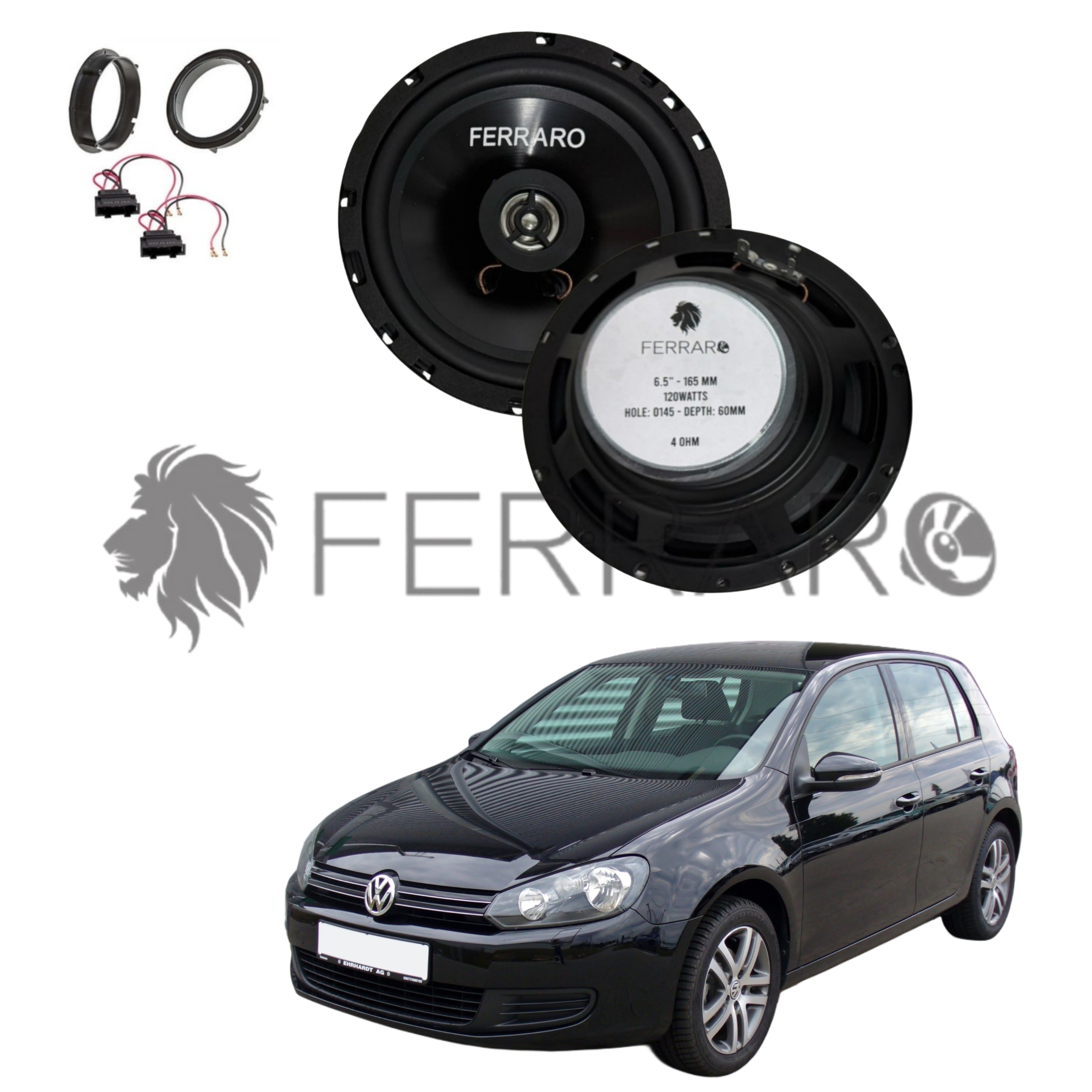 FerraroStore Kit 2 Altoparlanti, ASC-652PC, Ant o Post, VW Golf 6ª Serie dal 2008>