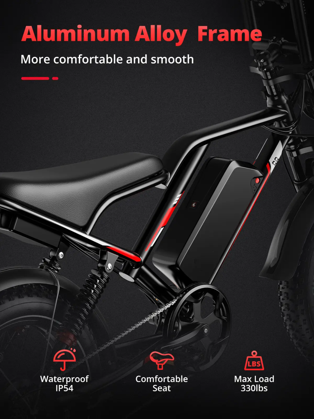 FerraroStore S8-Dual, Bici Elettrica Pieghevole, 20", Batteria 48V