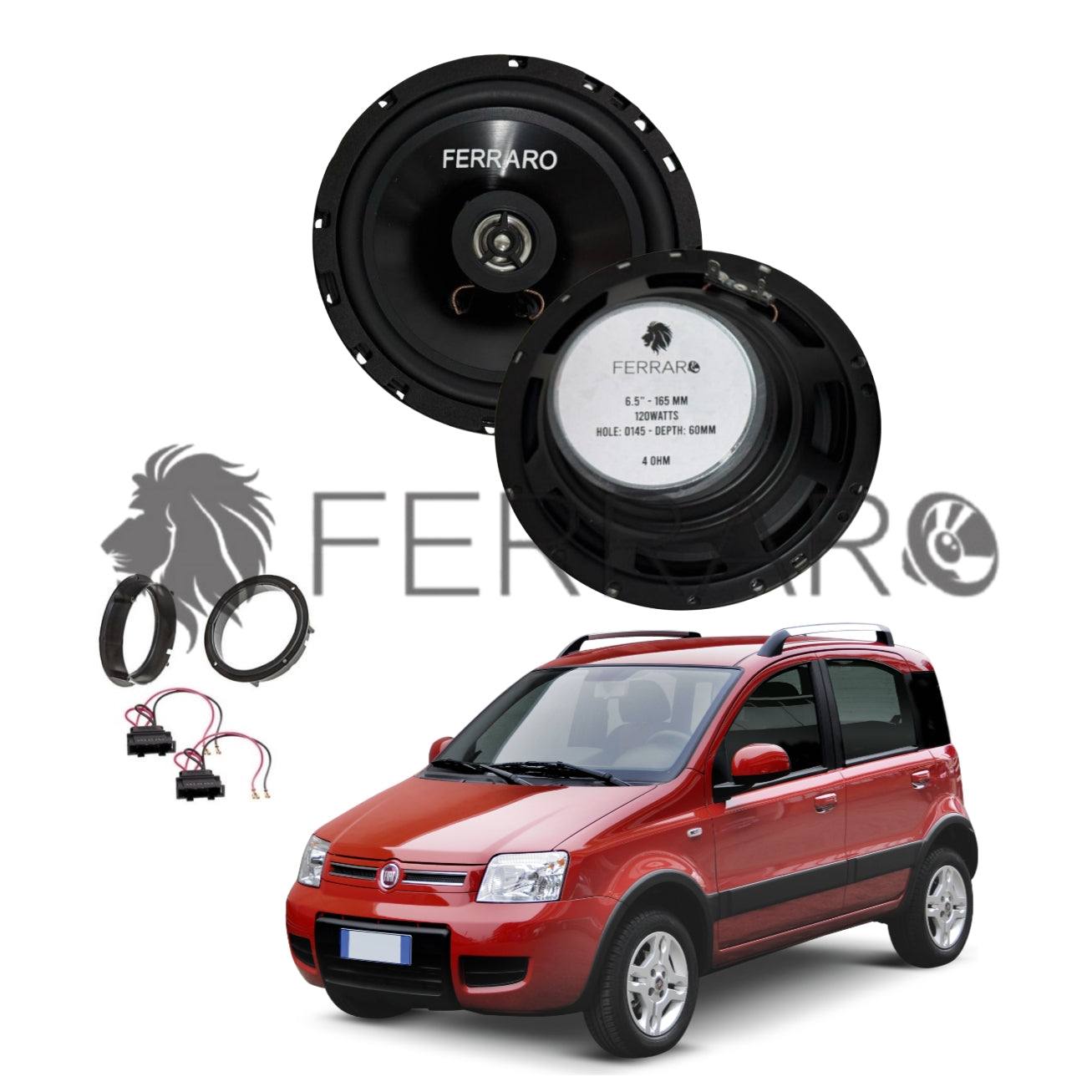 FerraroStore Kit 2 Altoparlanti, ASC-652PC, Ant o Post, Panda 2ª Serie 169 (2003-2013)