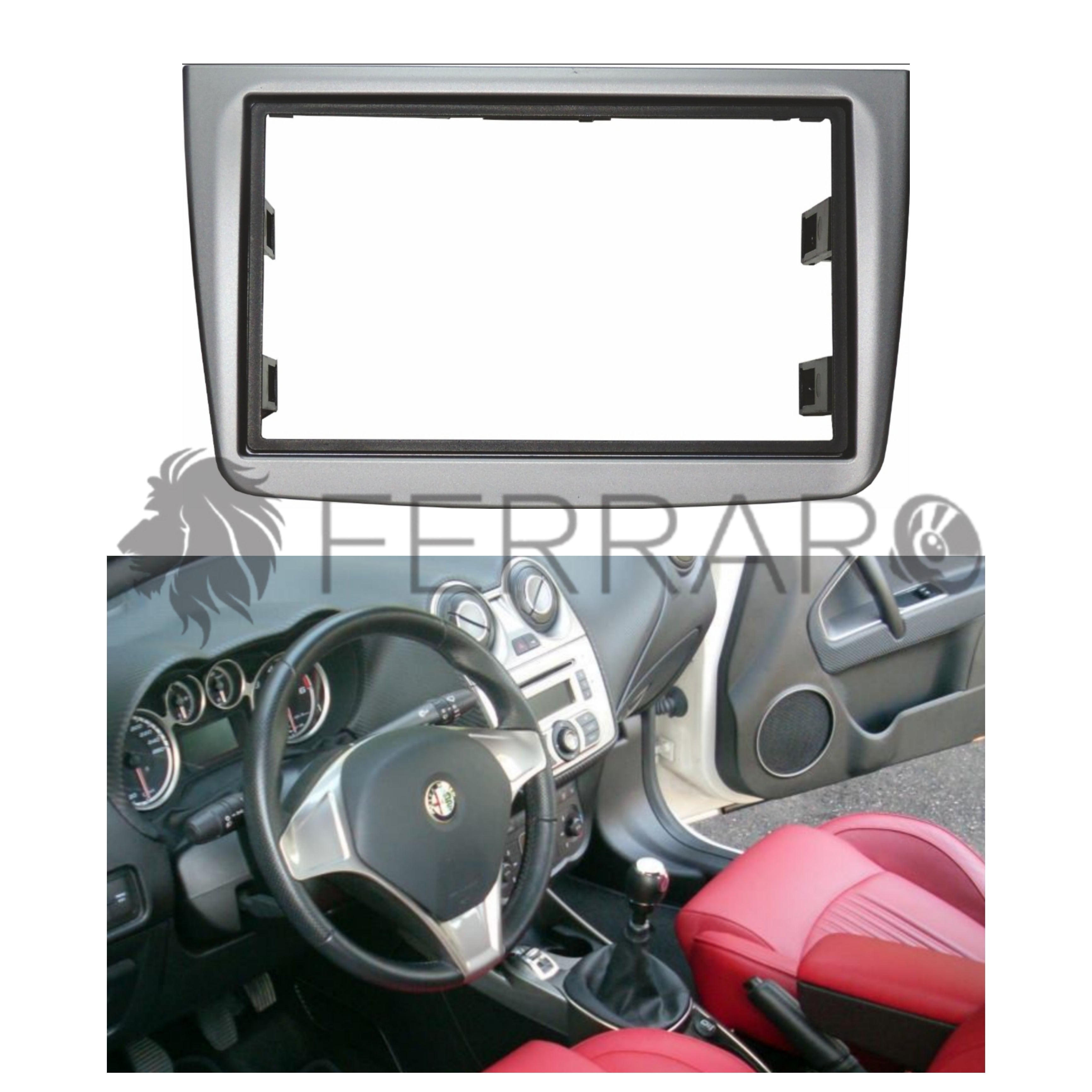 Mascherina 2DIN, No Cornice per Alfa Romeo Mito (2008+)