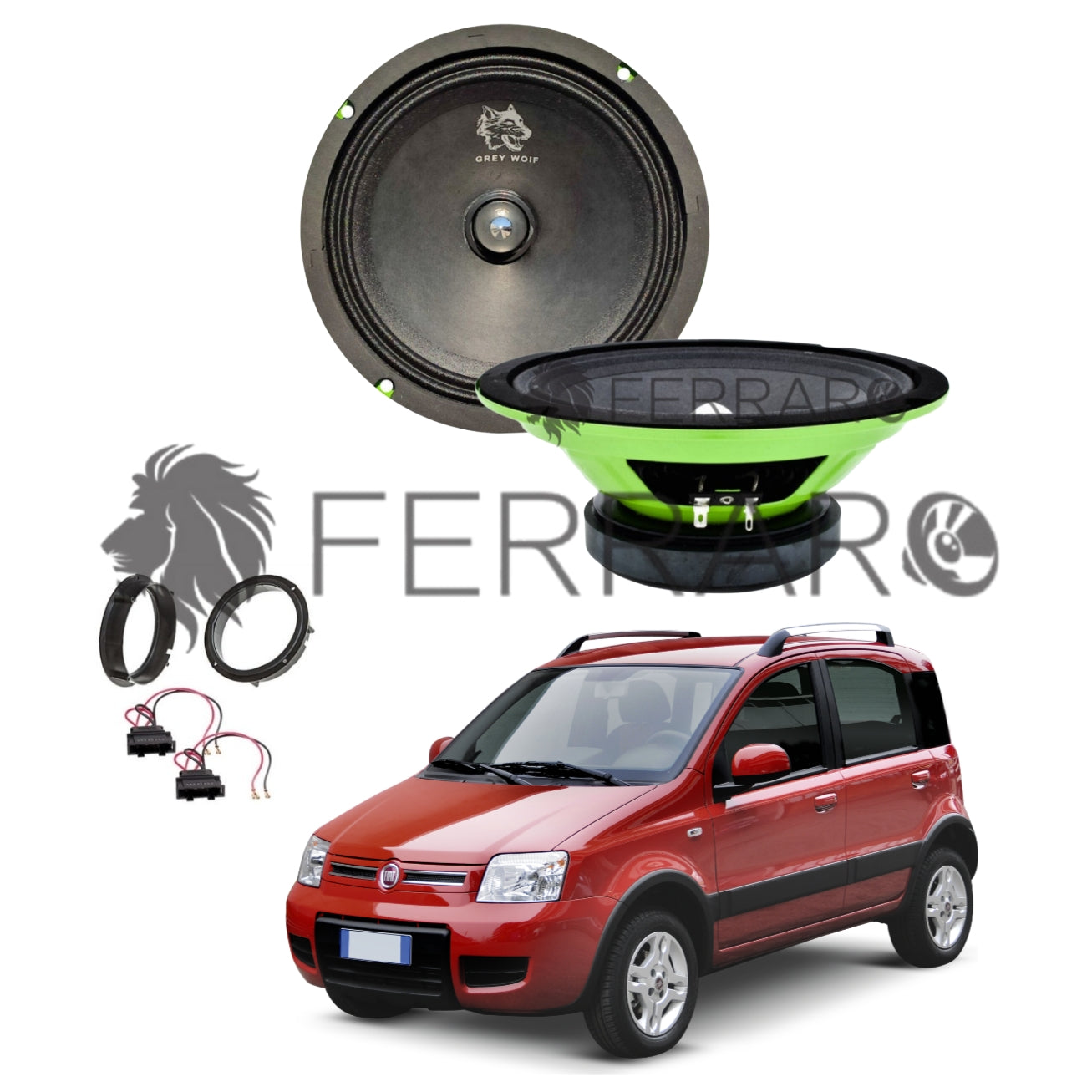 FerraroStore Kit 2 Altoparlanti, PV165.3, Ant o Post, Panda 2ª Serie 169 (2003-2013)