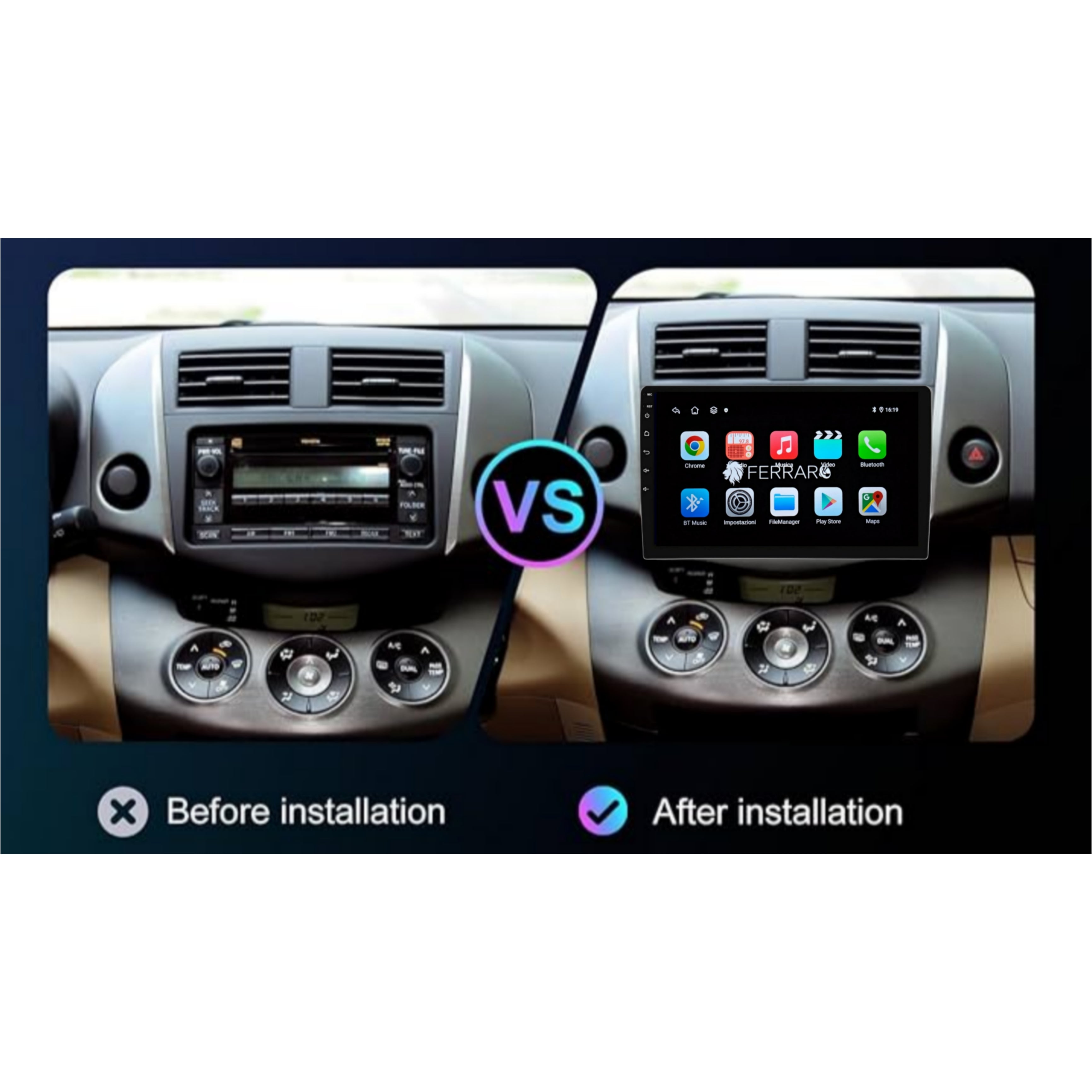 (PRENOTA) Autoradio per Toyota RAV4 9" (2006-2012) Android, Bluetooth, CarPlay, Android Auto, 2GB/4GB/6GB/8GB Ram