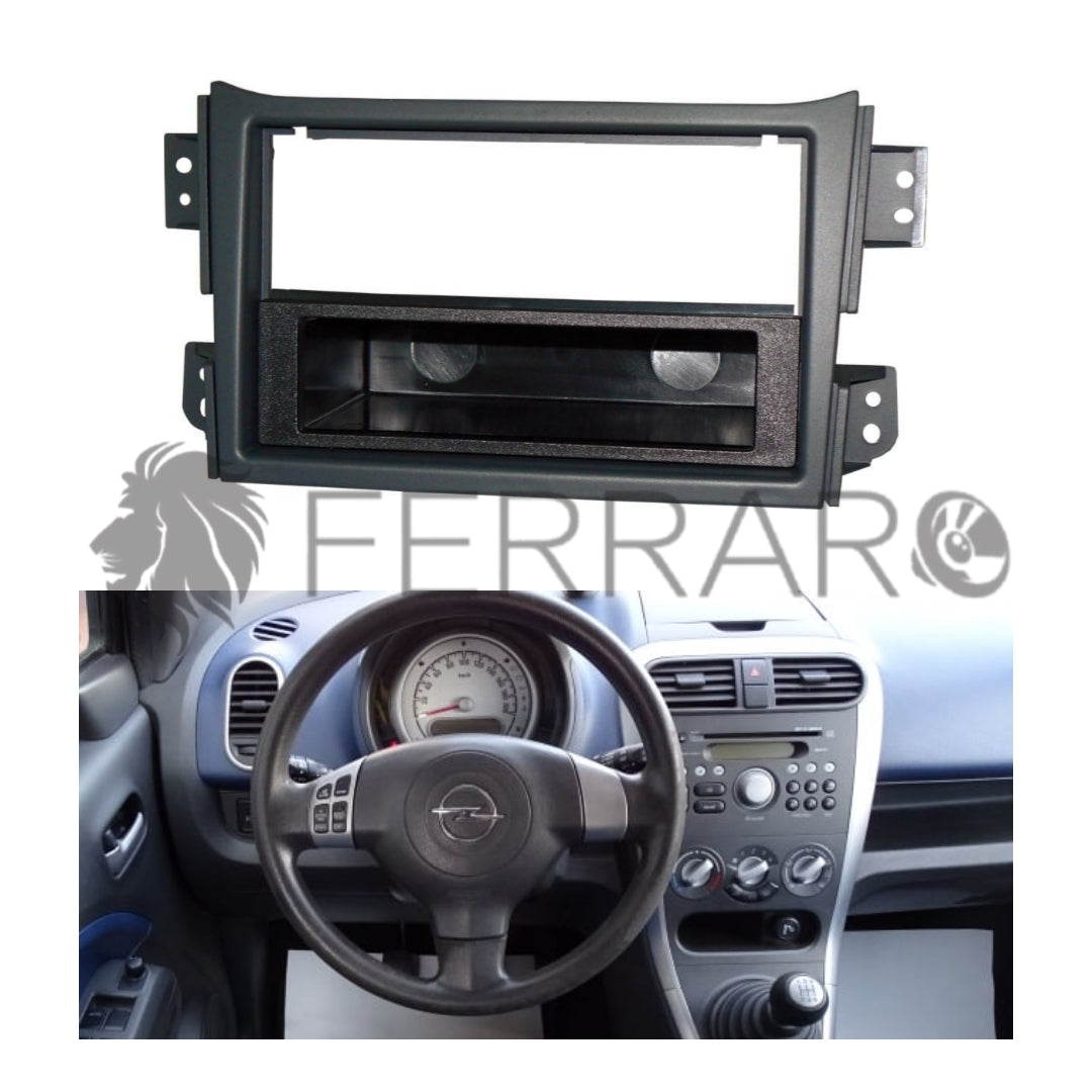 Mascherina 1DIN con Cassetto per Opel Agila, Suzuki Splash Ritz (2008-2015)