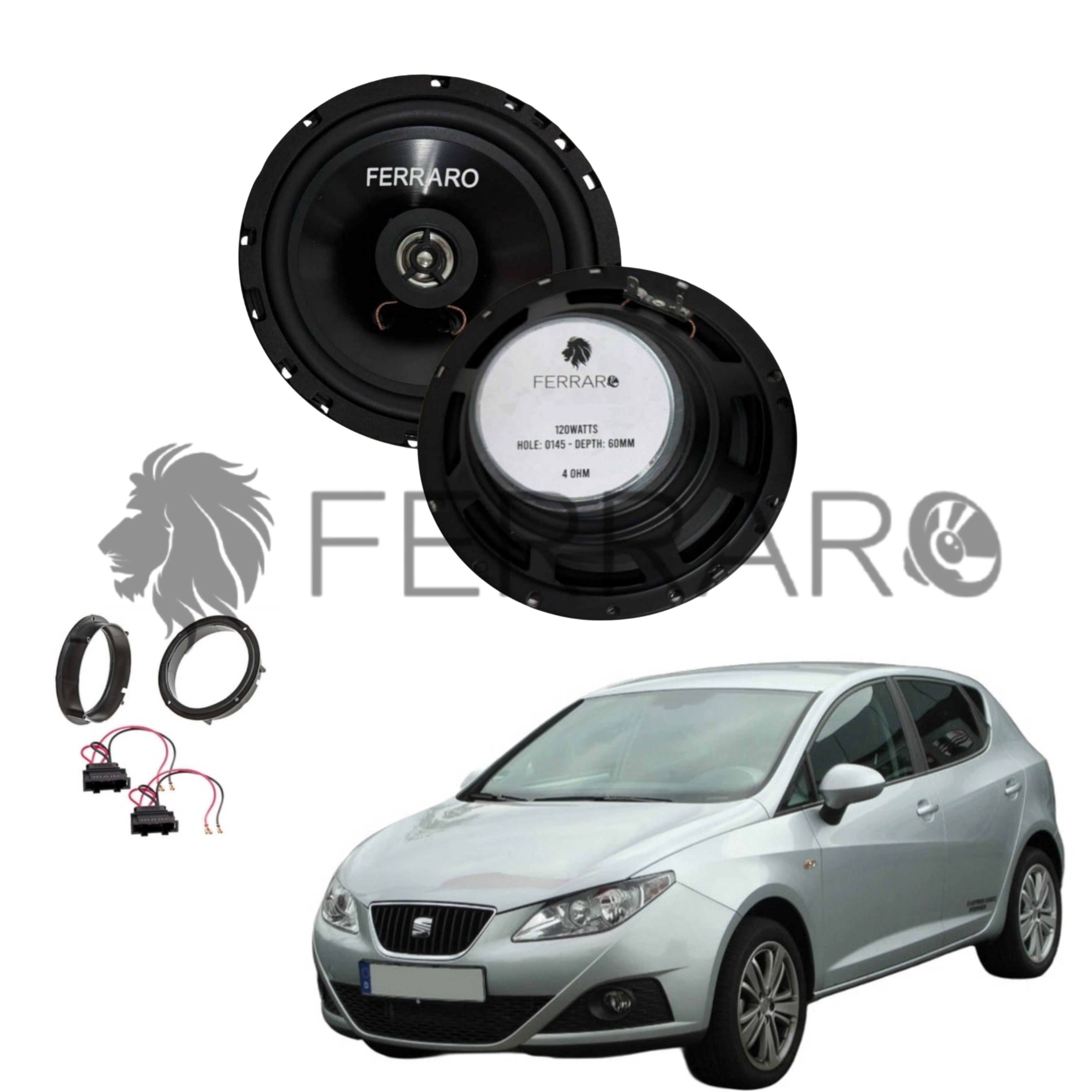 FerraroStore Kit 2 Altoparlanti, ASC-652PC, Ant o Post, Seat Ibiza 6L (2002-2008)