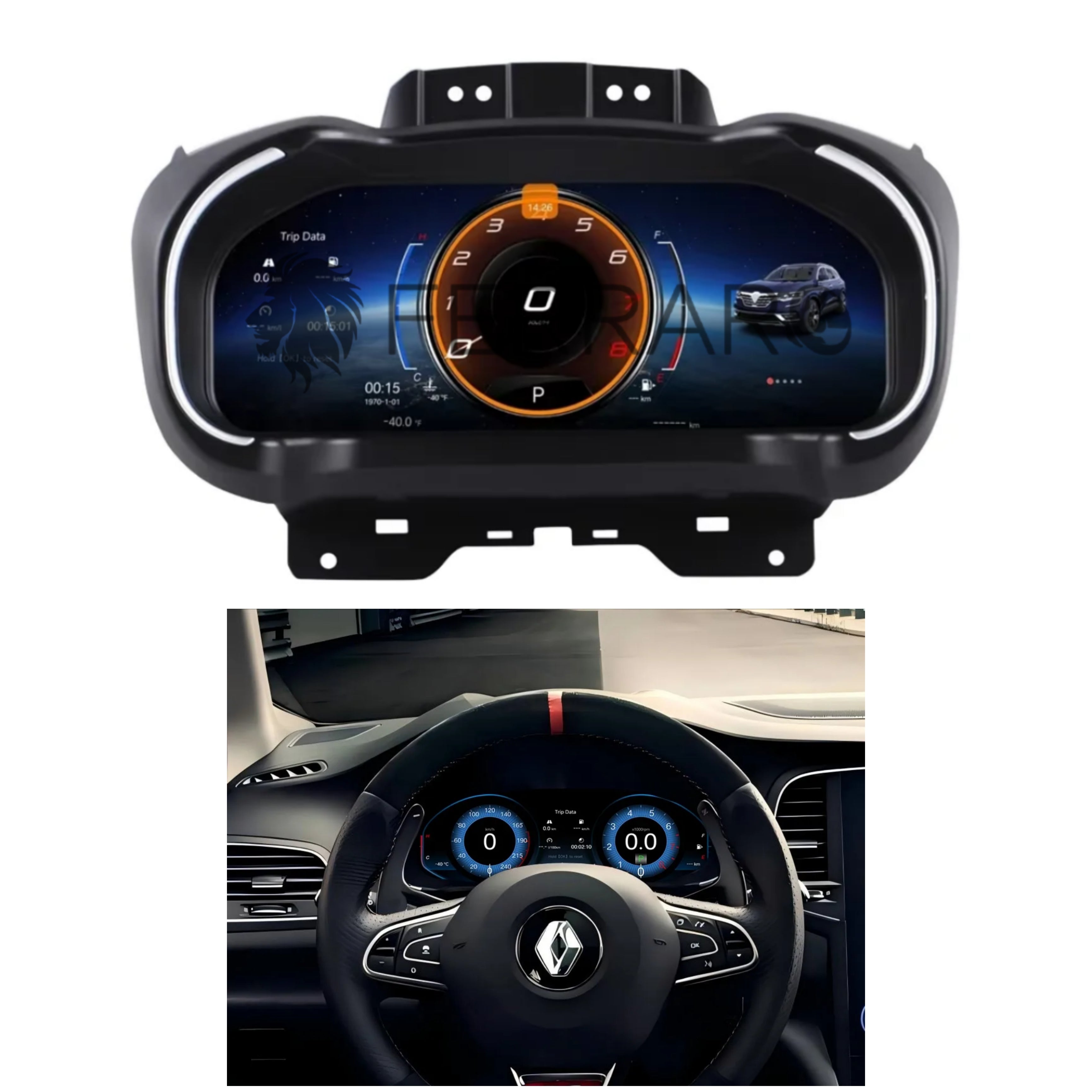 (PRENOTA) Virtual Cockpit 12.3" per Renault Megane, Koleos, HD Ultra, CarPlay e Android Auto