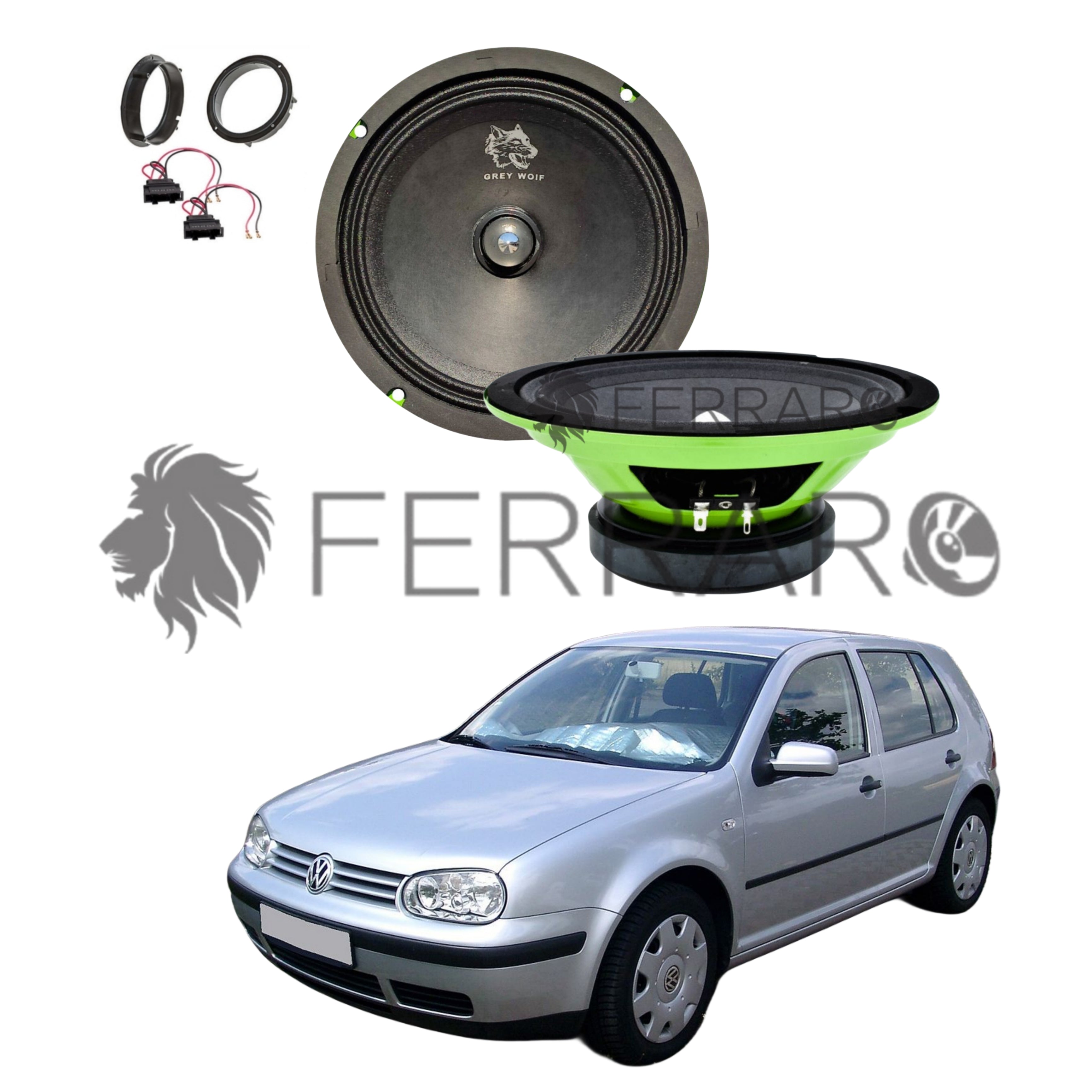 FerraroStore Kit 2 Altoparlanti, PV165.3, Ant o Post,VW Golf 4ª Serie dal 1997>