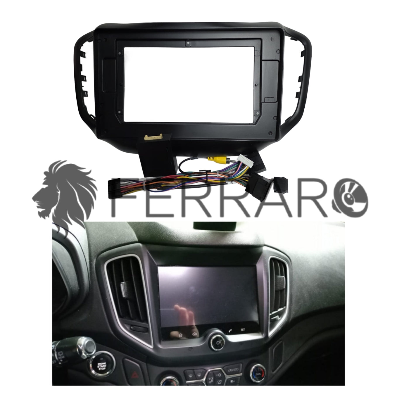 Kit Montaggio Autoradio 10.1" Pollici, DR6 (2017-2020) Mascherina, Cablaggio, per Autoradio Android