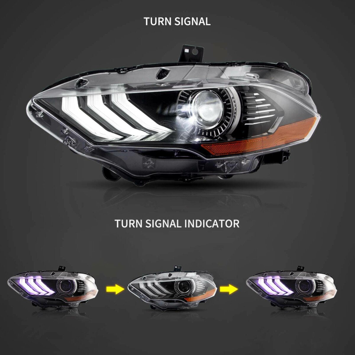 (PRENOTA) Fanali Anteriore Completo per Ford Mustang 6ª Serie (2018-2024) a LED, RGB