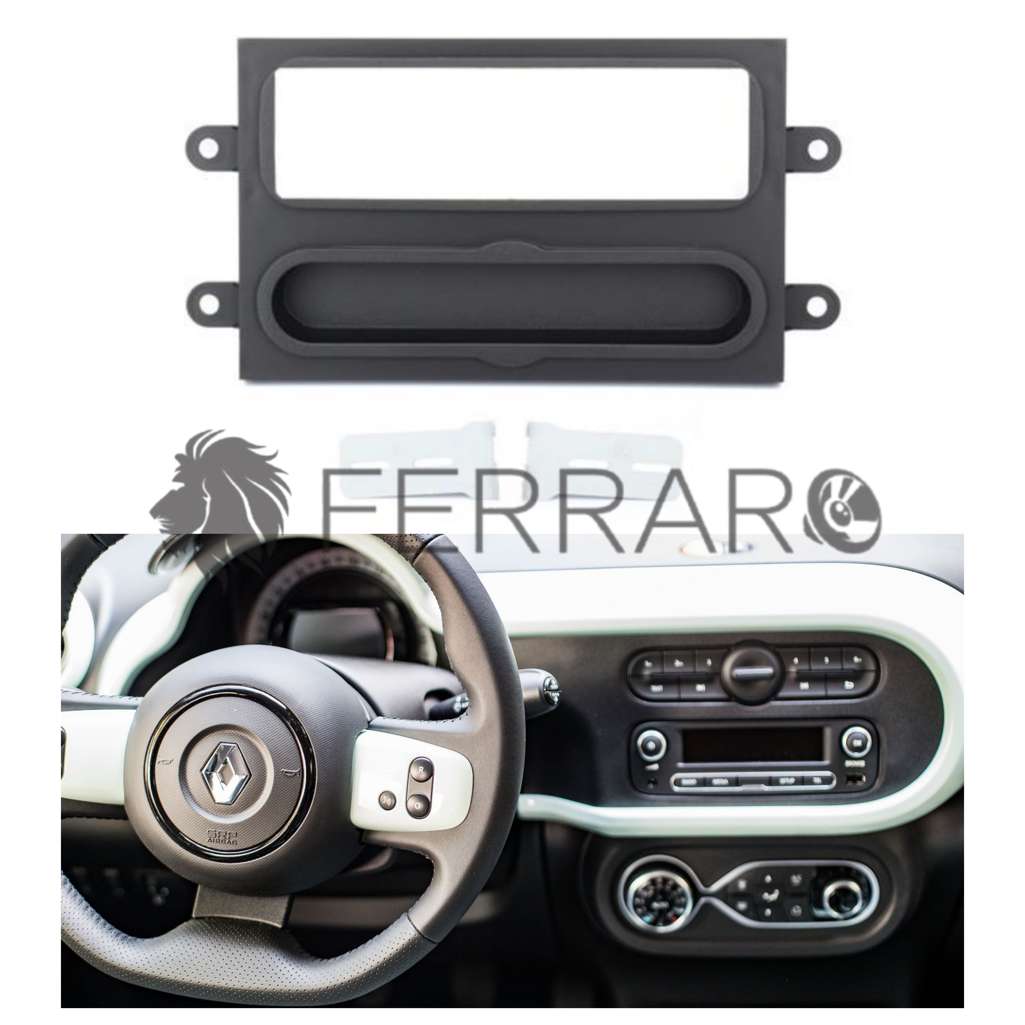 Mascherina 1DIN con Cassetto per Renault Twingo (2014+)