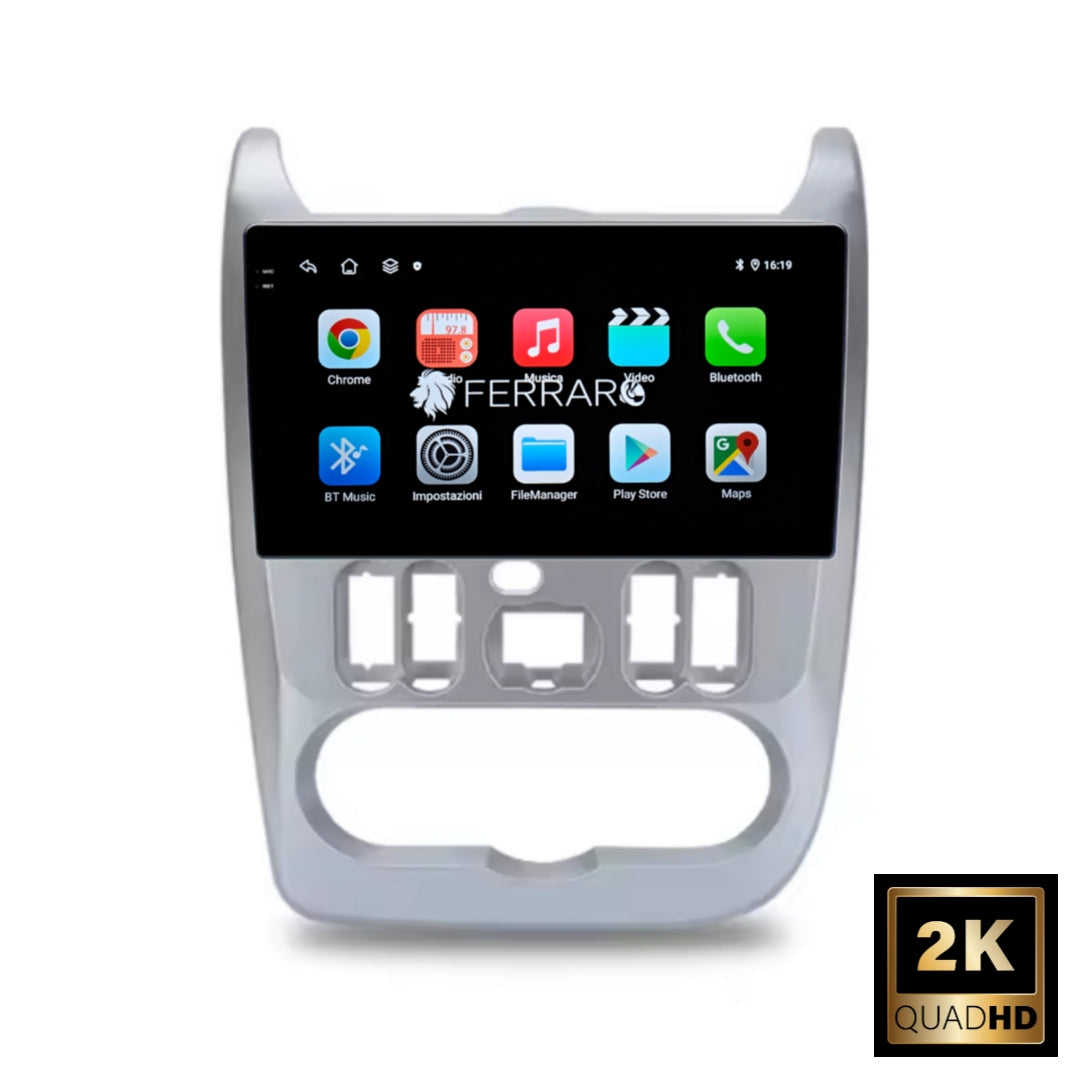 Autoradio per Renault Logan Sandero 9" 2K | Dacia Duster | Android | Bluetooth | CarPlay | Android Auto | 12/256GB Ram
