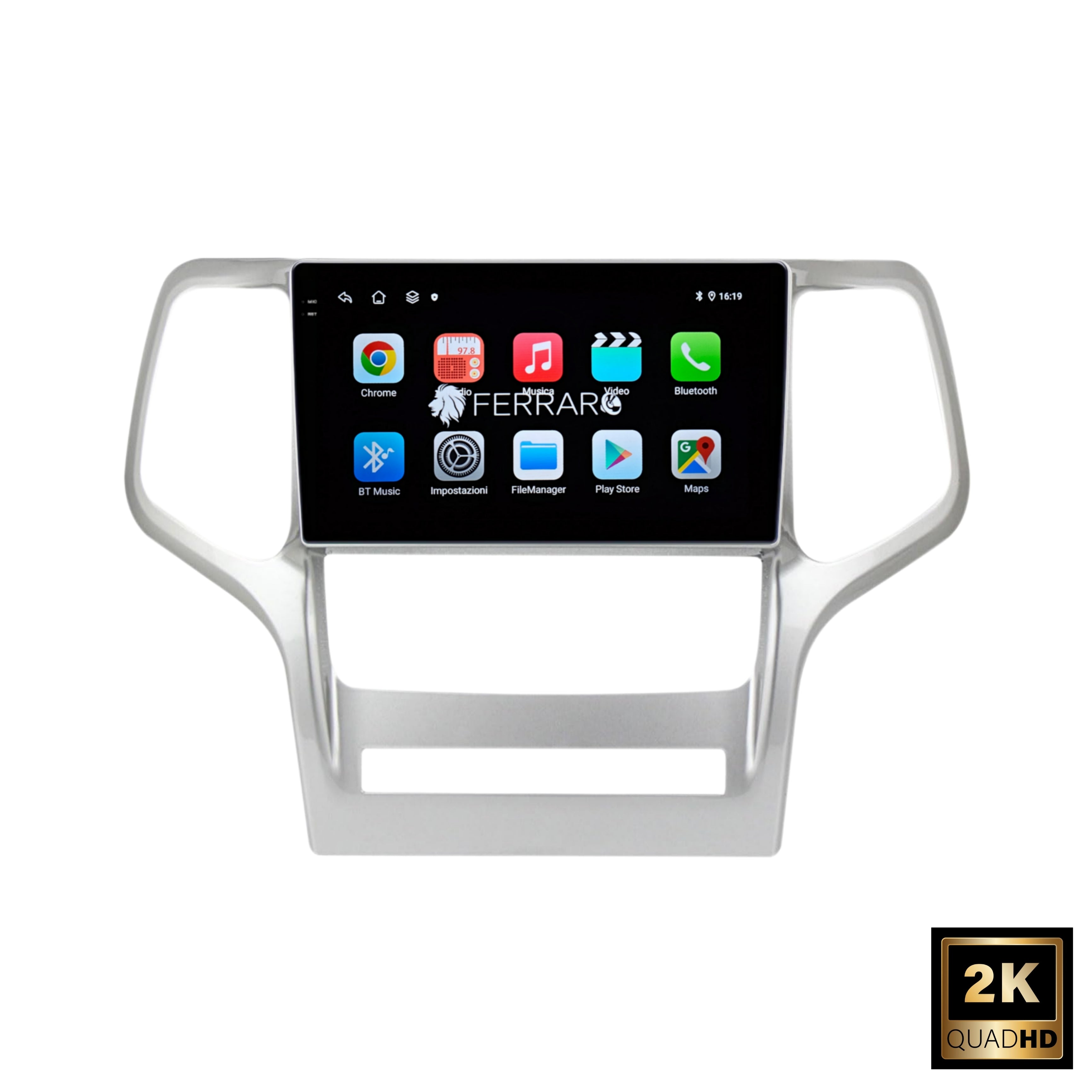 Autoradio per Jeep Grand Cherokee (WK2) Pre-Restyling (2010-2013) 9" 2K, Android, Bluetooth, CarPlay, Android Auto, 12/256GB Ram
