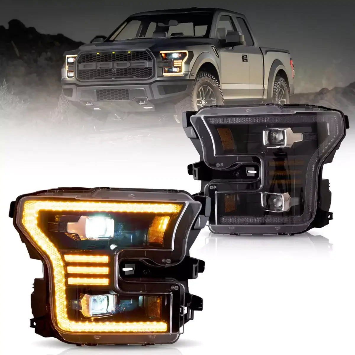 (PRENOTA) Fanali Anteriore Completo per Ford F150 13ª Serie (2015-2017) a LED