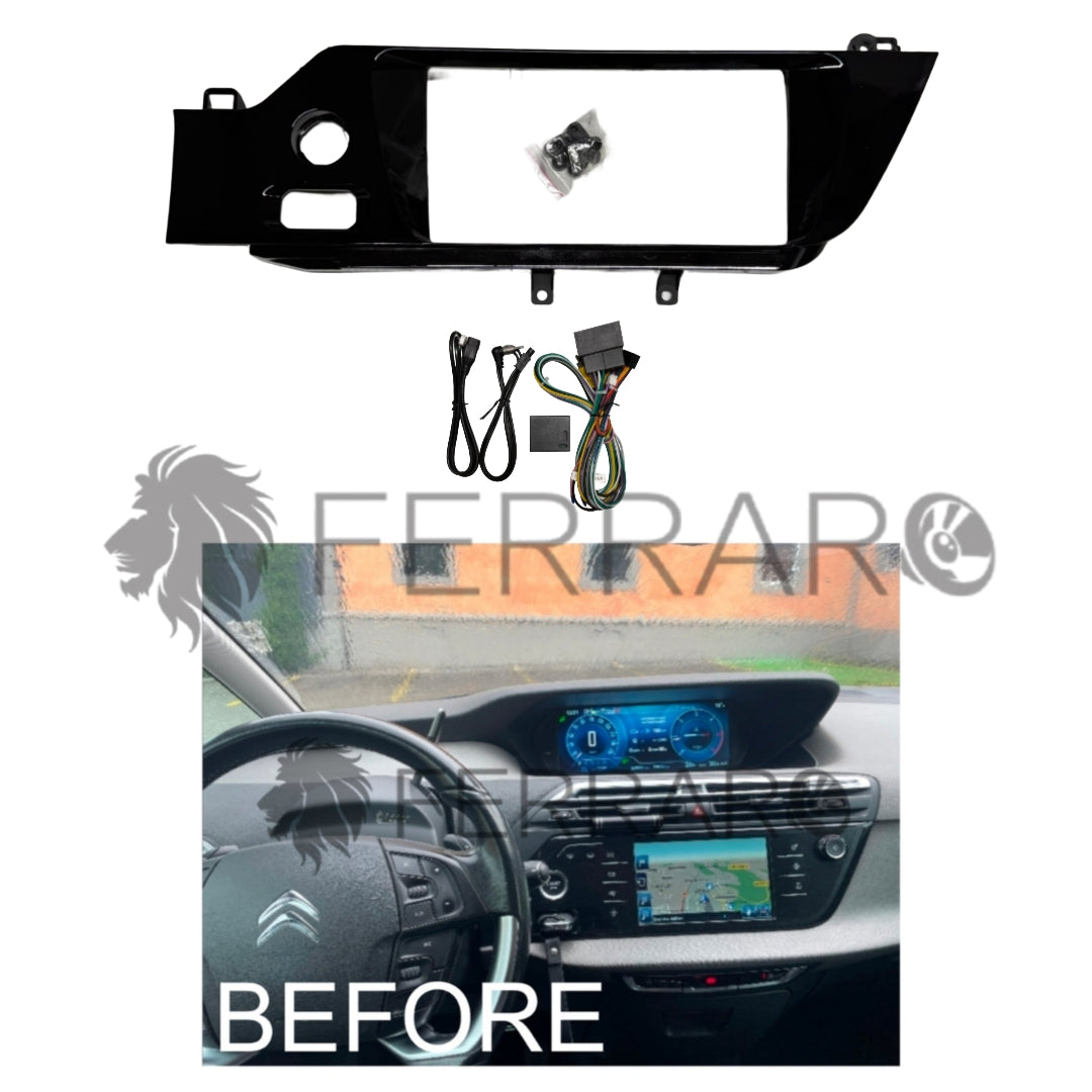 Kit Montaggio Autoradio 9"Pollici Citroen C4 Picasso (2013-2022) Mascherina, Cablaggio per Autoradio Android