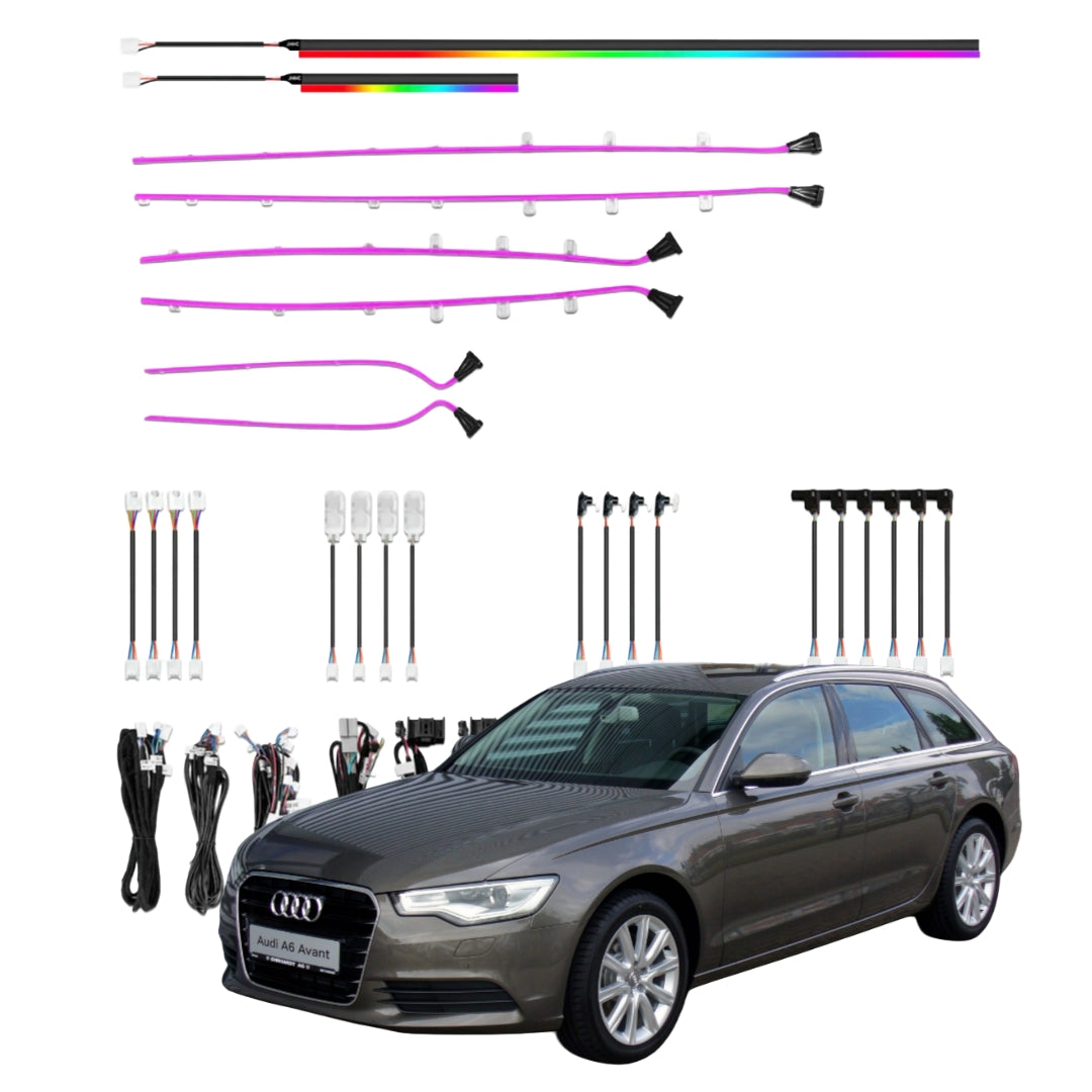 (PRENOTA) Ambient Light per Audi A6 C7, 256 Colori, APP