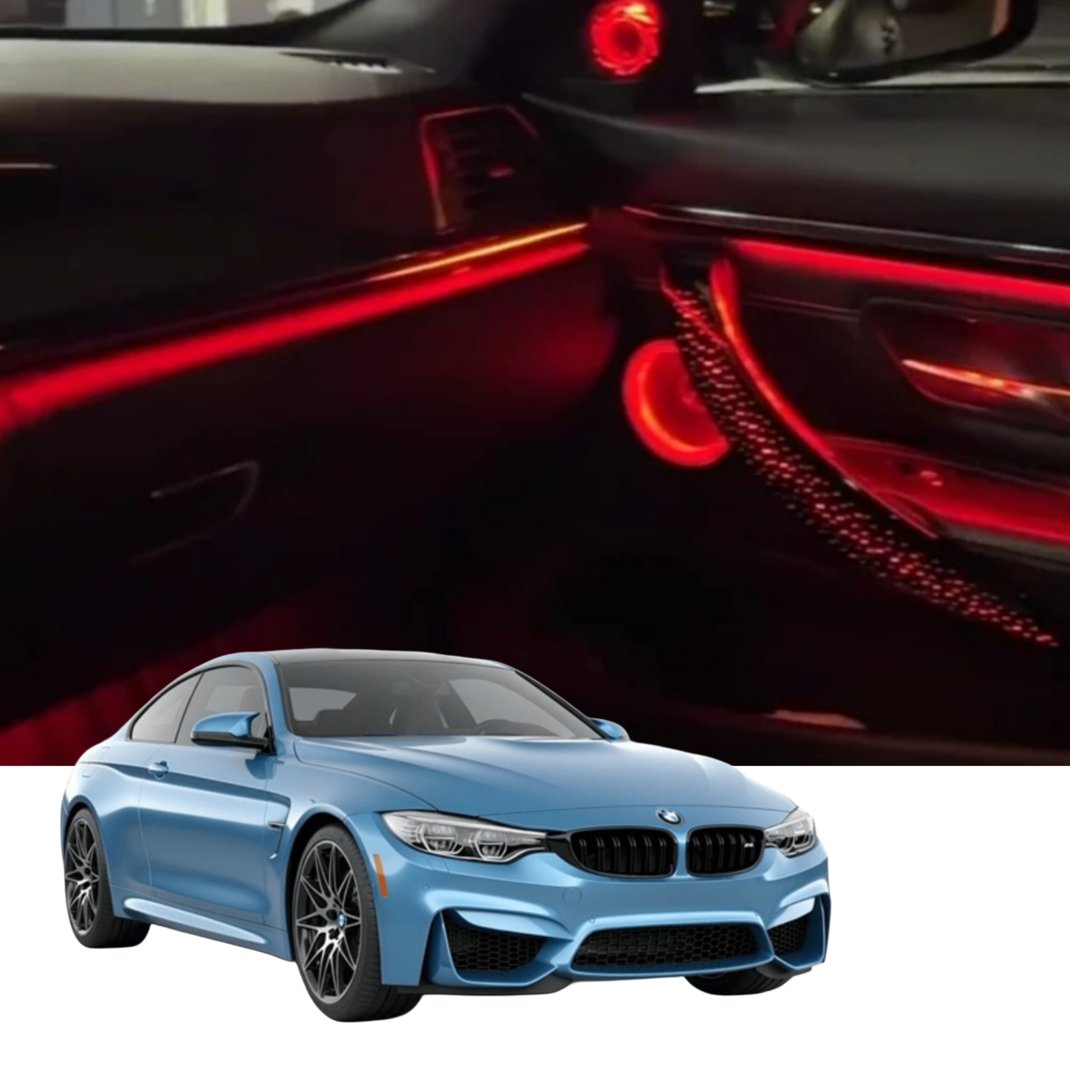 (PRENOTA) Ambient Light per BMW Serie 4 M4 F82/F83/F32/F33, 256 Colori, APP