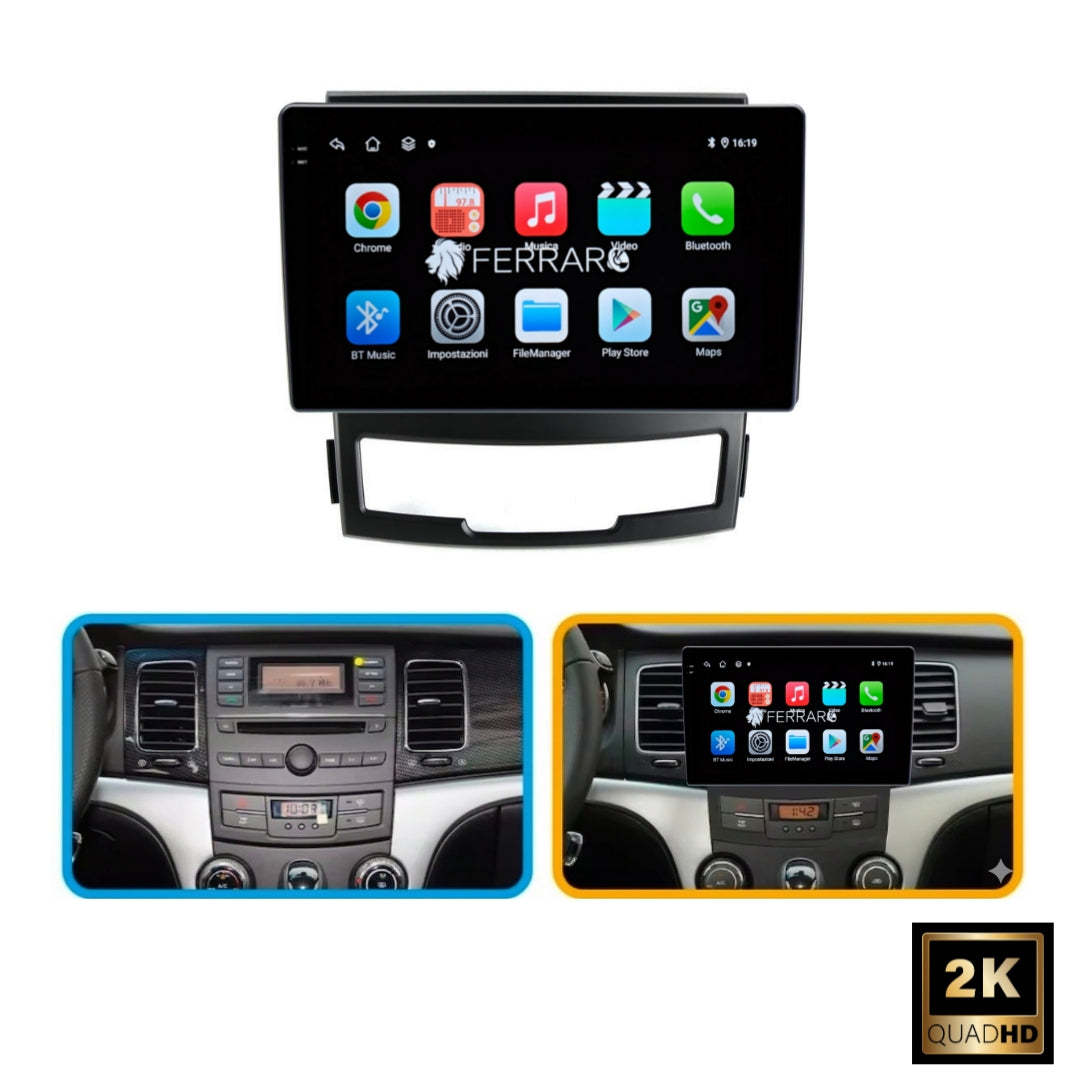 Autoradio per SsangYong Korando (2010-2013) 9" 2K, Android, Bluetooth, CarPlay, Android Auto, 12/256GB Ram