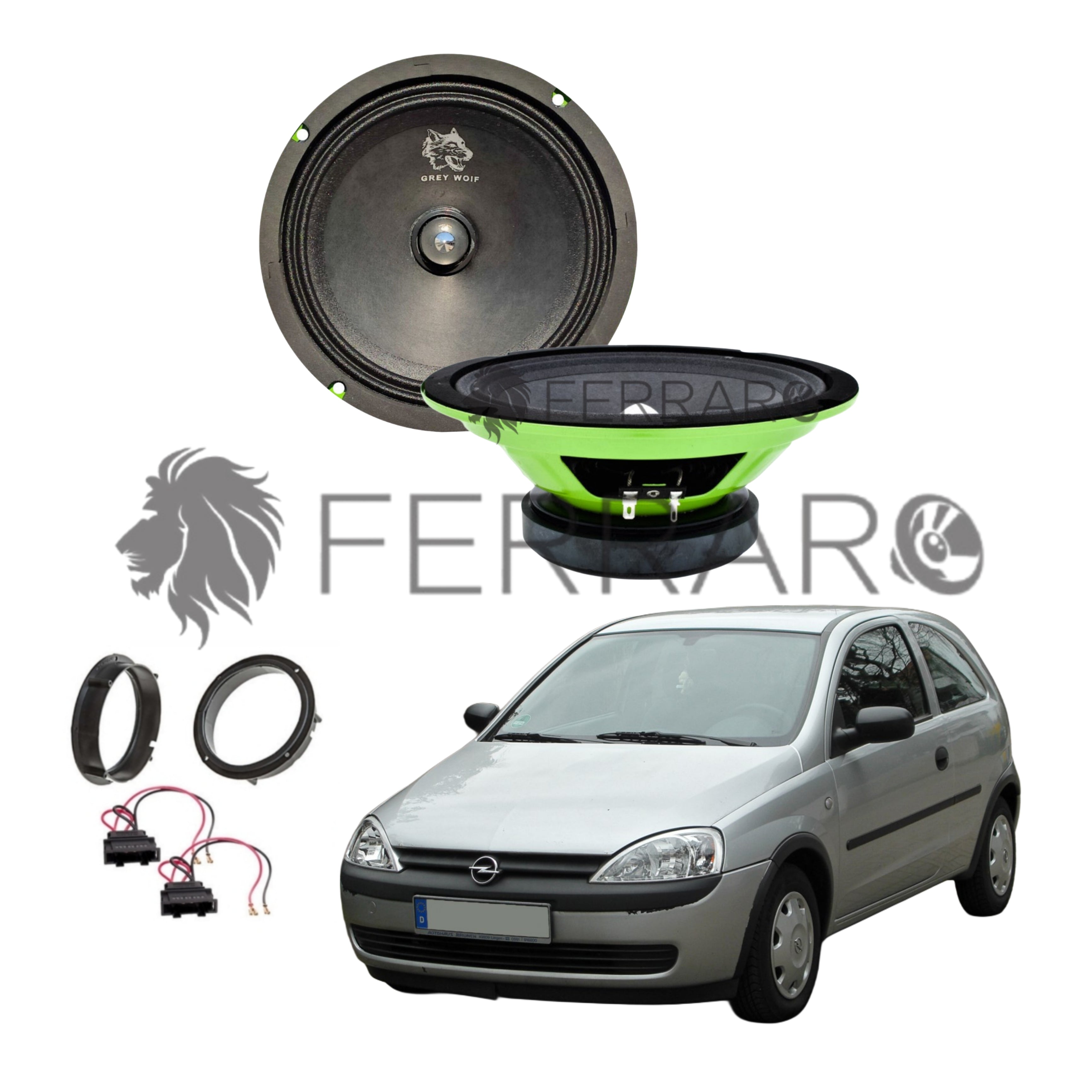 FerraroStore Kit 2 Altoparlanti, PV165.3, Anteriori, Opel Corsa C
