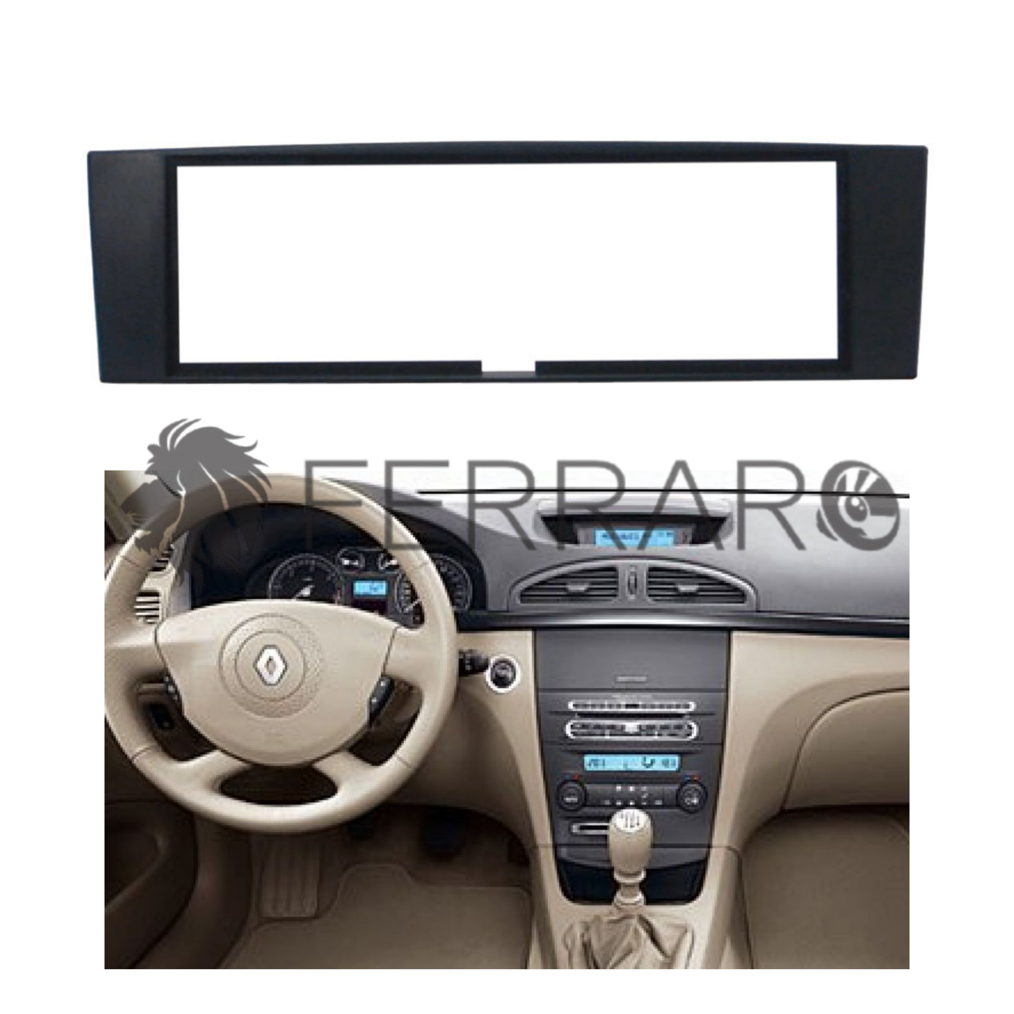 Car Radio Panel, 1DIN, Renault Laguna, 2005 - 2008